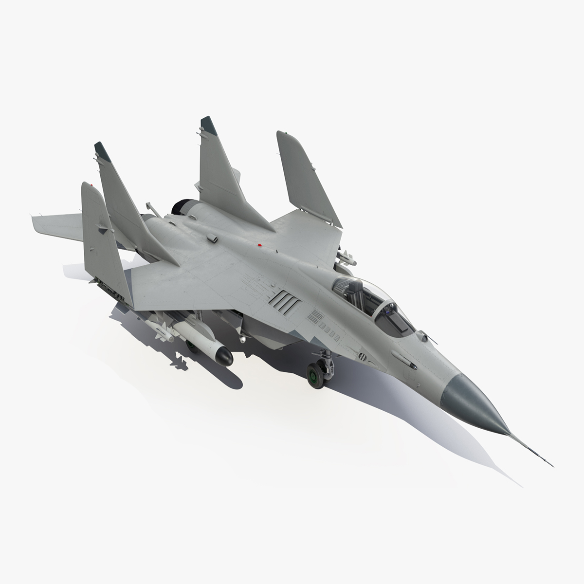 3D MiG 29 Fighter Aircraft with Armament Rigged for Cinema 4D model