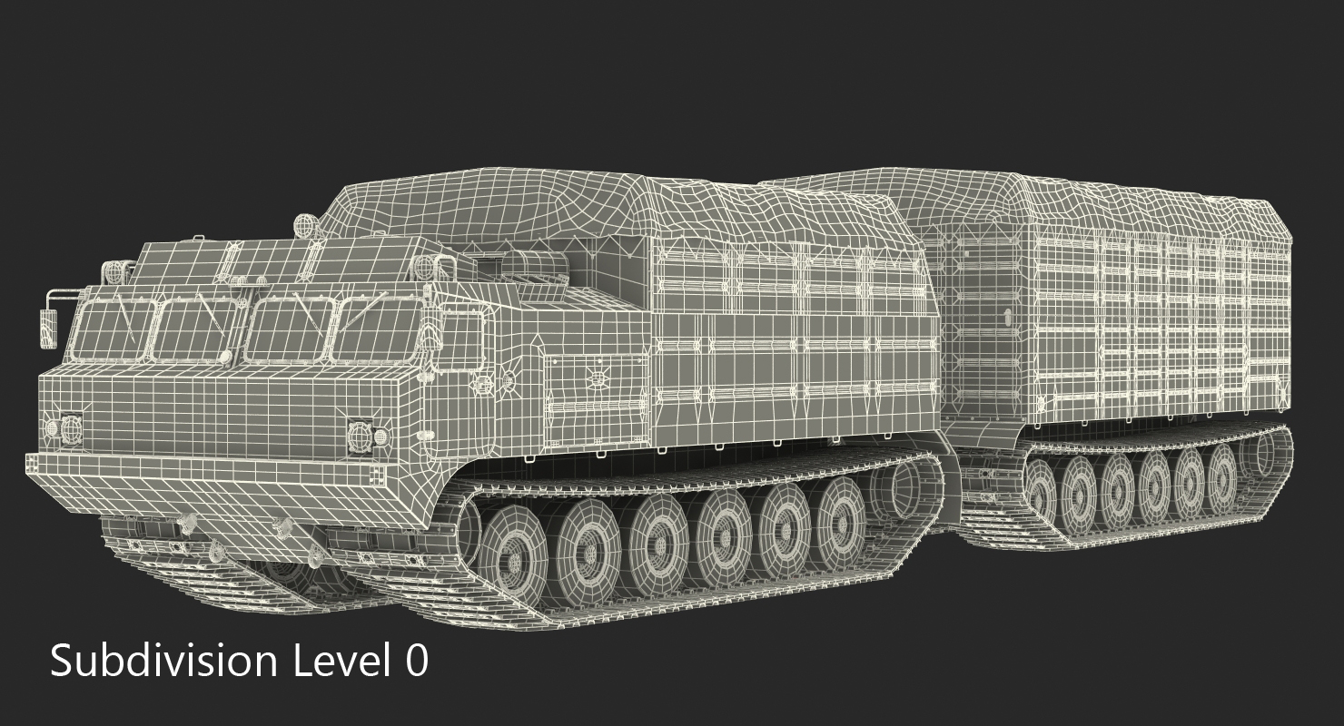 3D Research Articulated Tracked Vehicle Vityaz DT 30 Rigged
