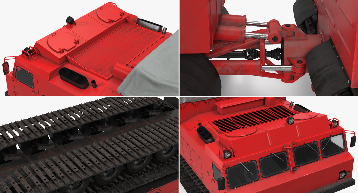 3D Research Articulated Tracked Vehicle Vityaz DT 30 Rigged