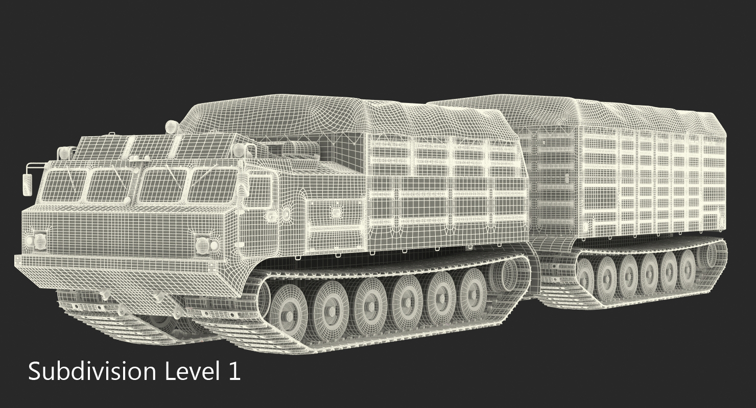 3D Research Articulated Tracked Vehicle Vityaz DT 30 Rigged