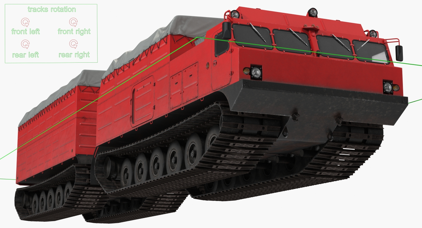 3D Research Articulated Tracked Vehicle Vityaz DT 30 Rigged