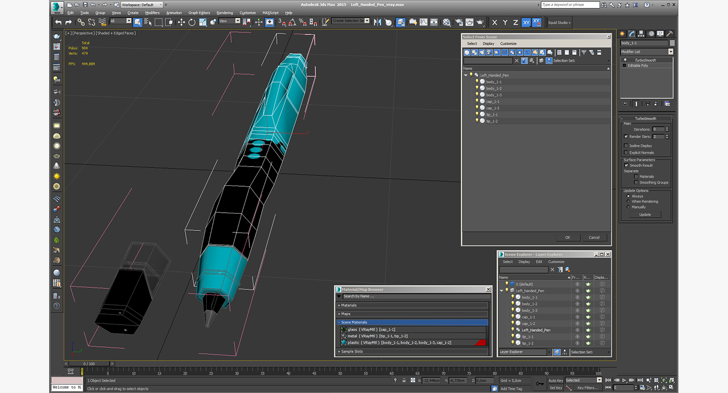 3D model Left Handed Pen