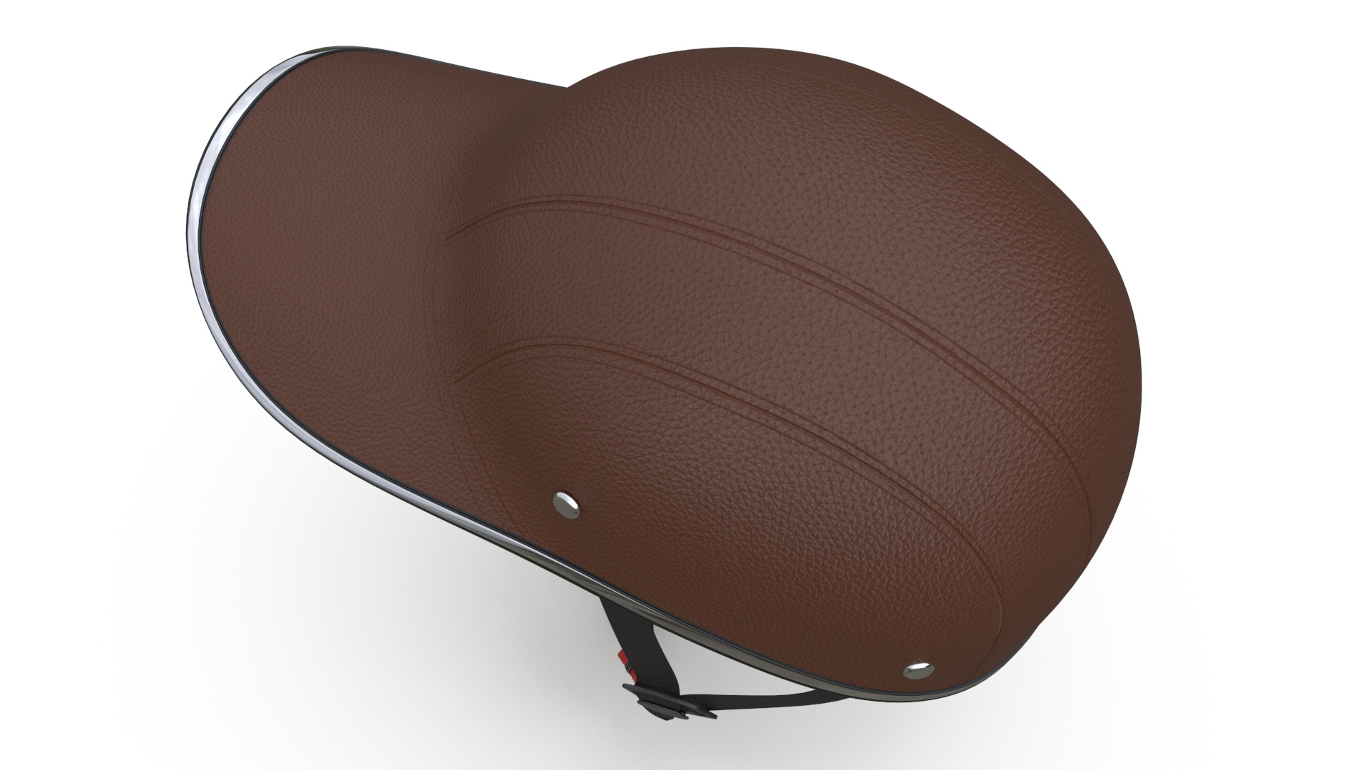Brown Leather Protective Moped Helmet 3D