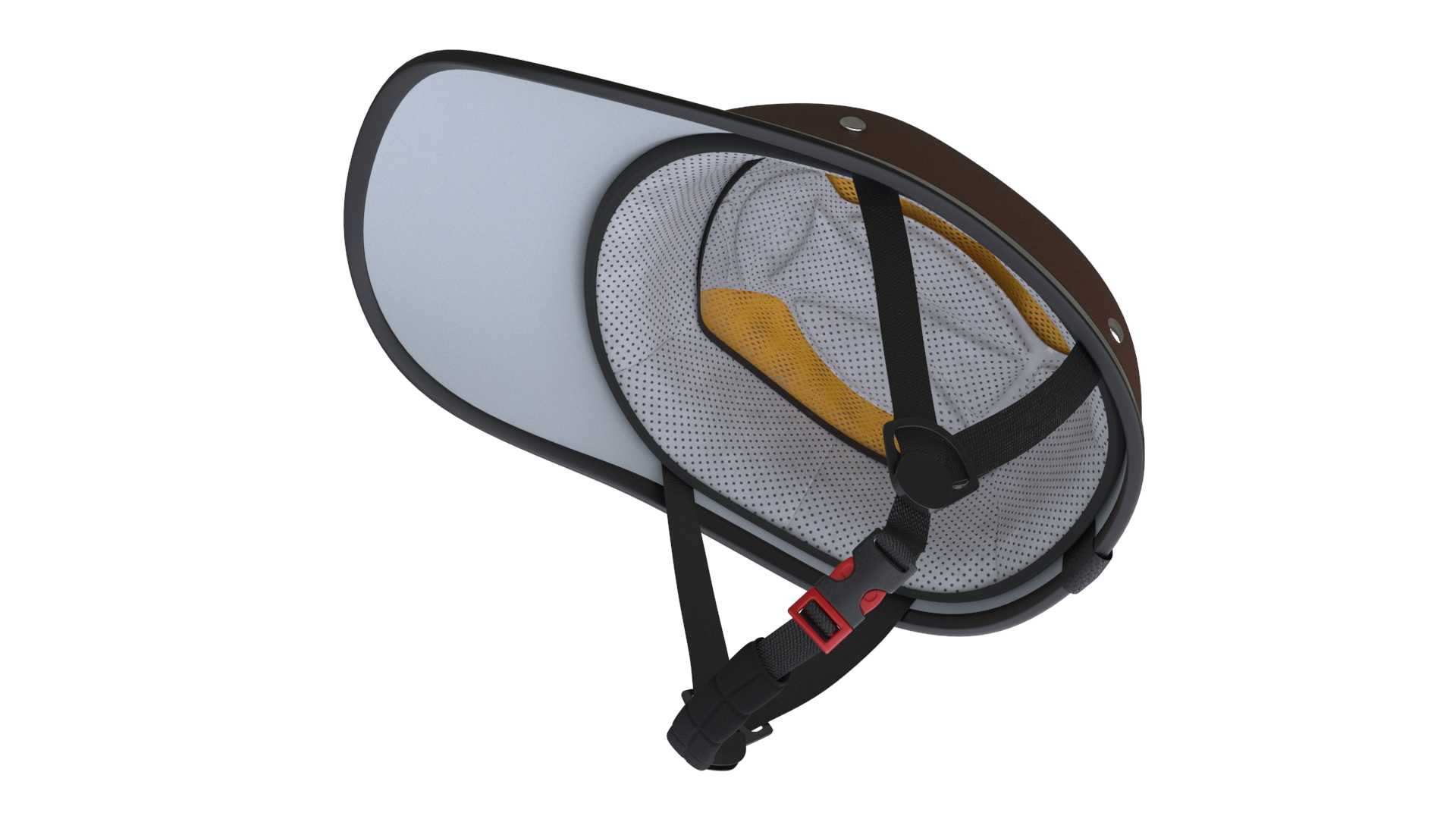 Brown Leather Protective Moped Helmet 3D