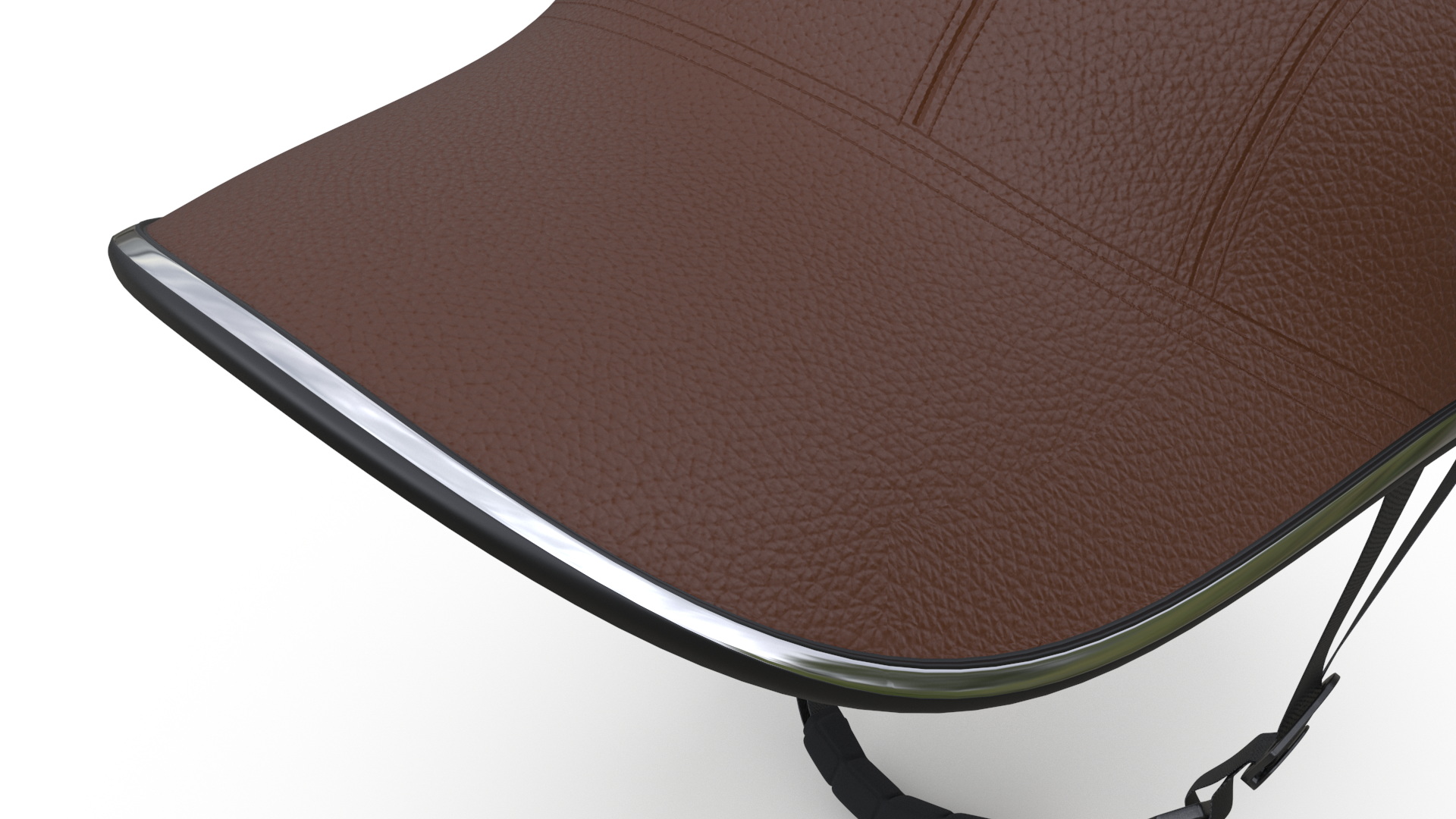 Brown Leather Protective Moped Helmet 3D