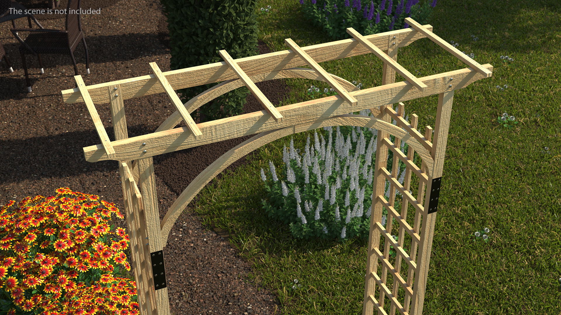 Outdoor Wooden Garden Archway 3D model