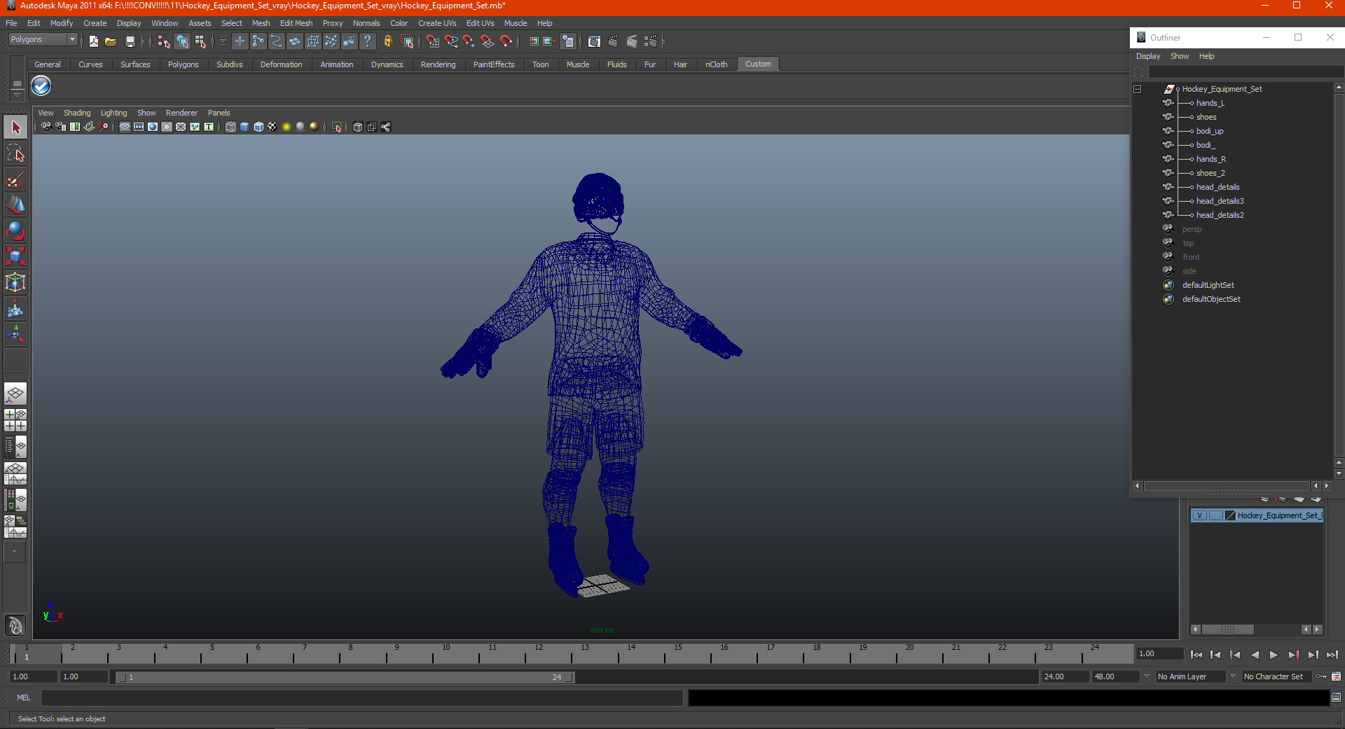 3D model Hockey Equipment Set