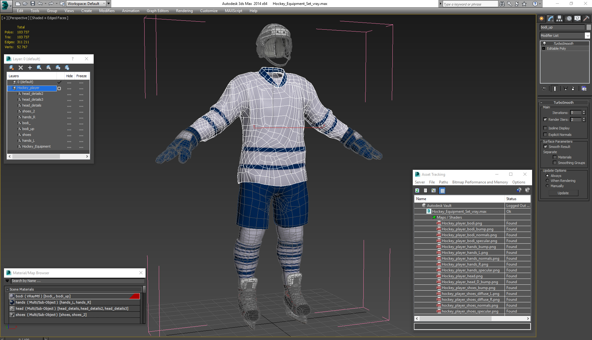 3D model Hockey Equipment Set