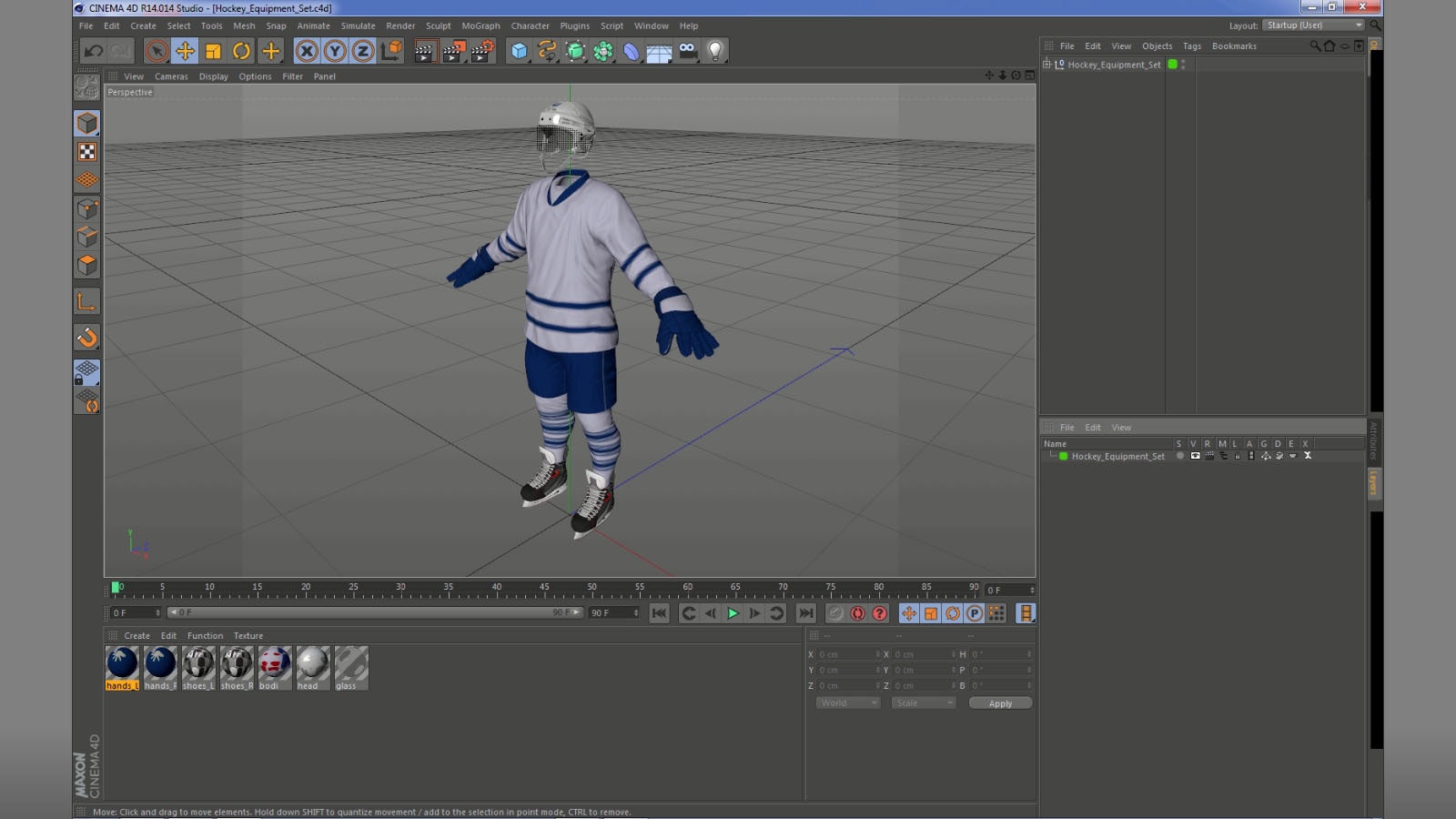 3D model Hockey Equipment Set