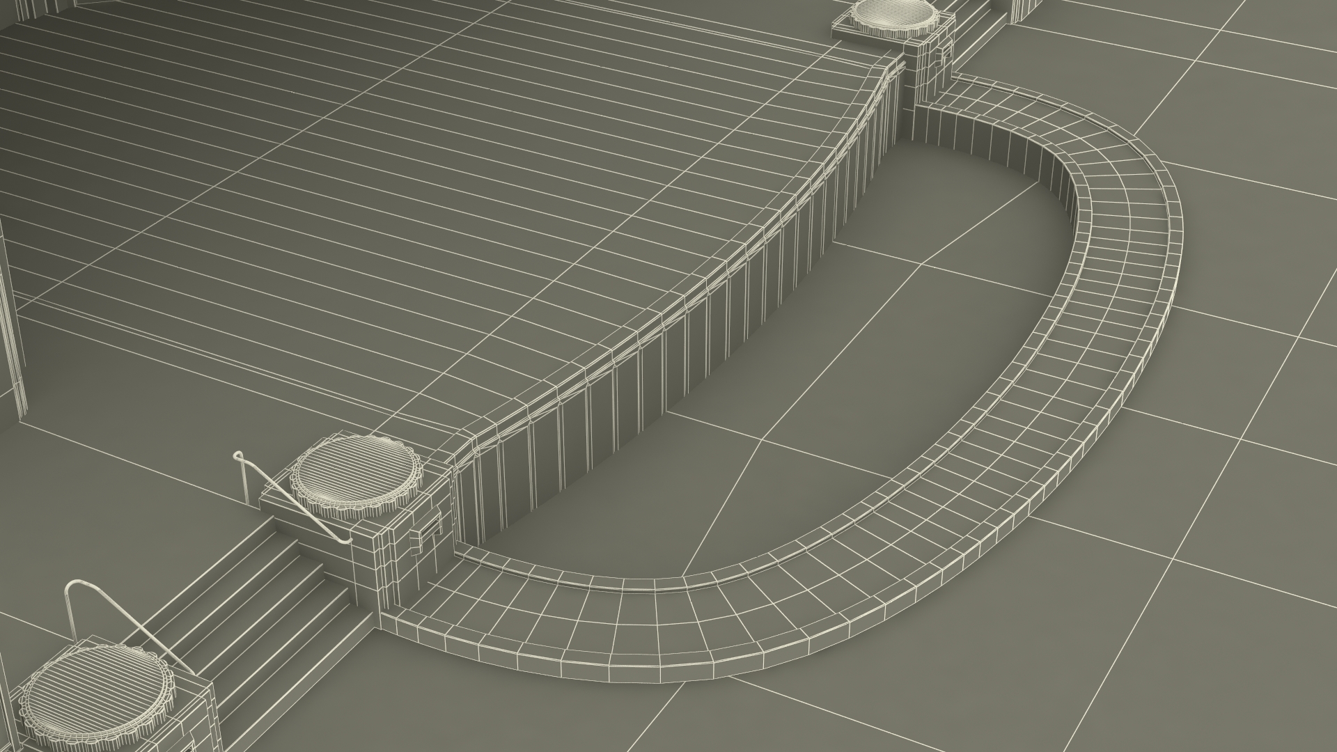 3D model Open Air Concert Stage on Grass with Fur