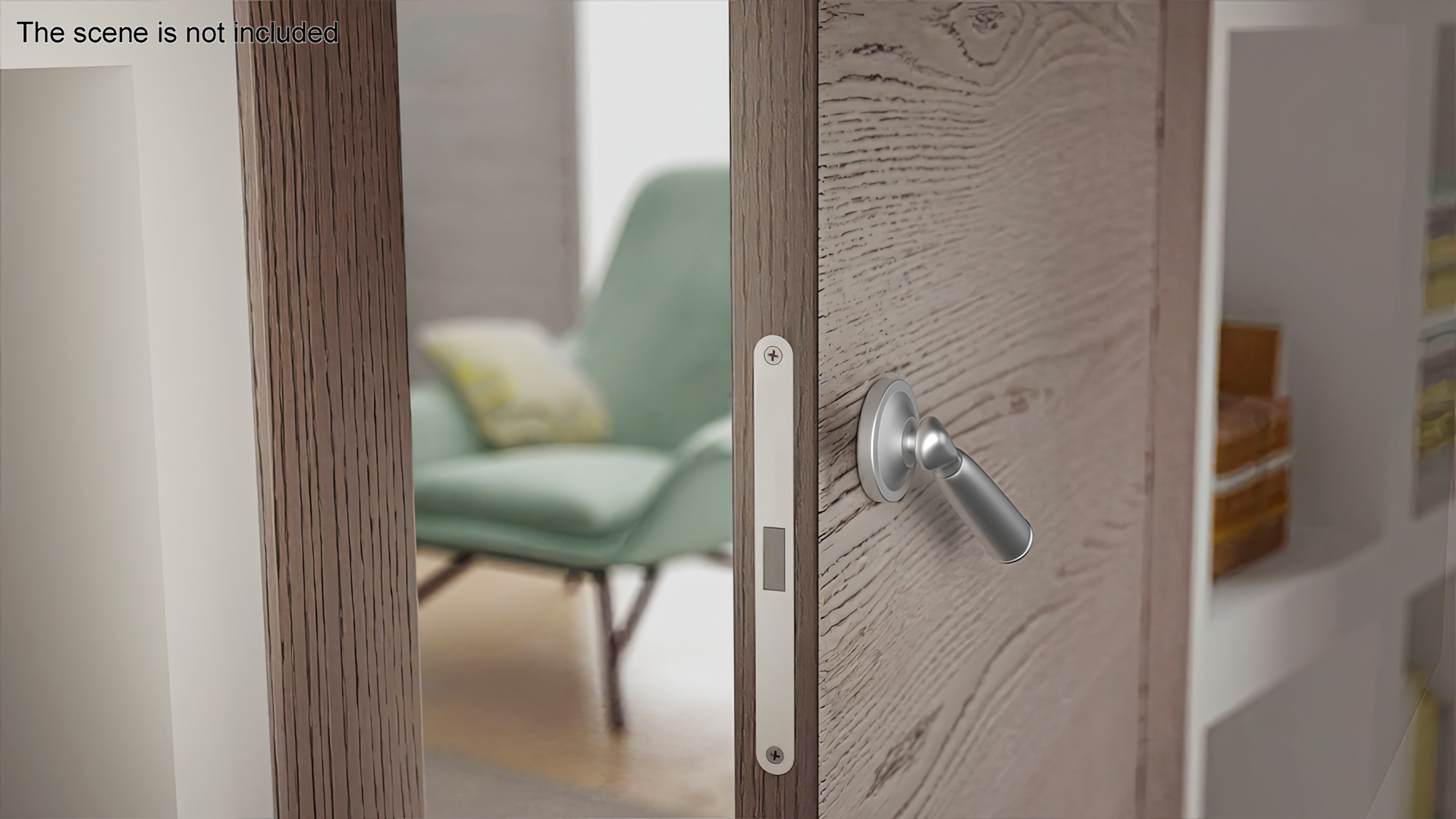 Door Handle Swivel Straight Round Metal 3D model