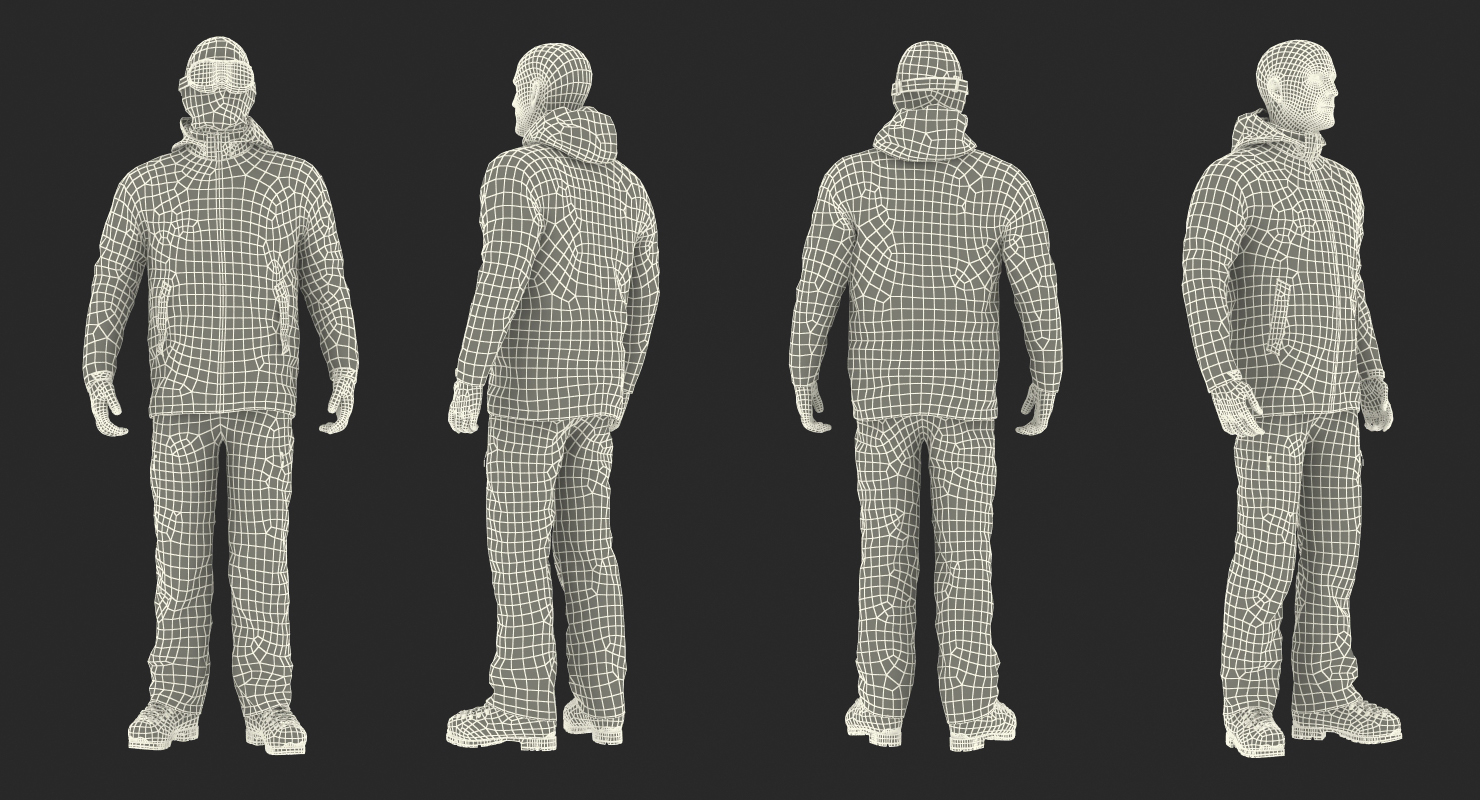 3D model Rock Climber Winter Hiking Gear Standing Pose