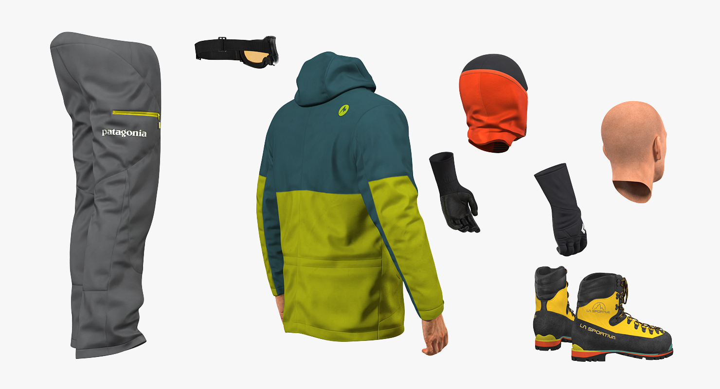 3D model Rock Climber Winter Hiking Gear Standing Pose