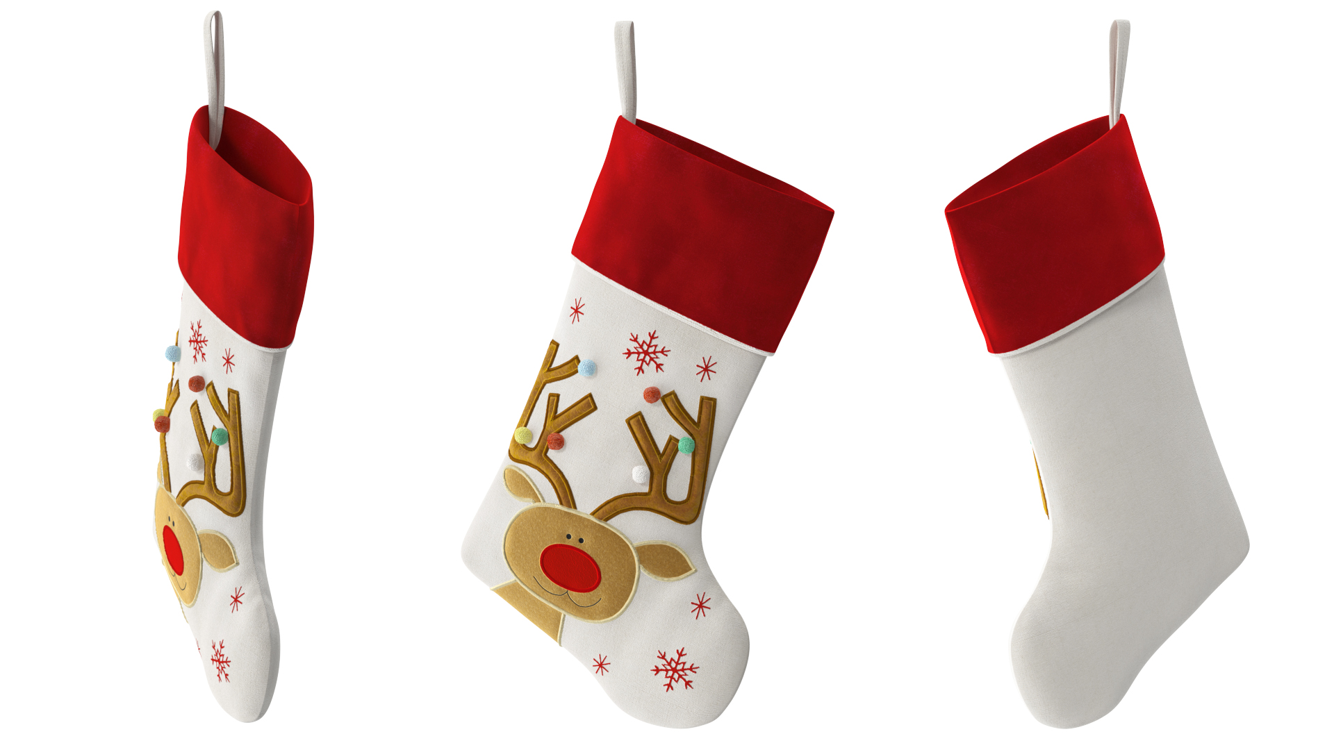 3D Christmas Stocking with Deer model