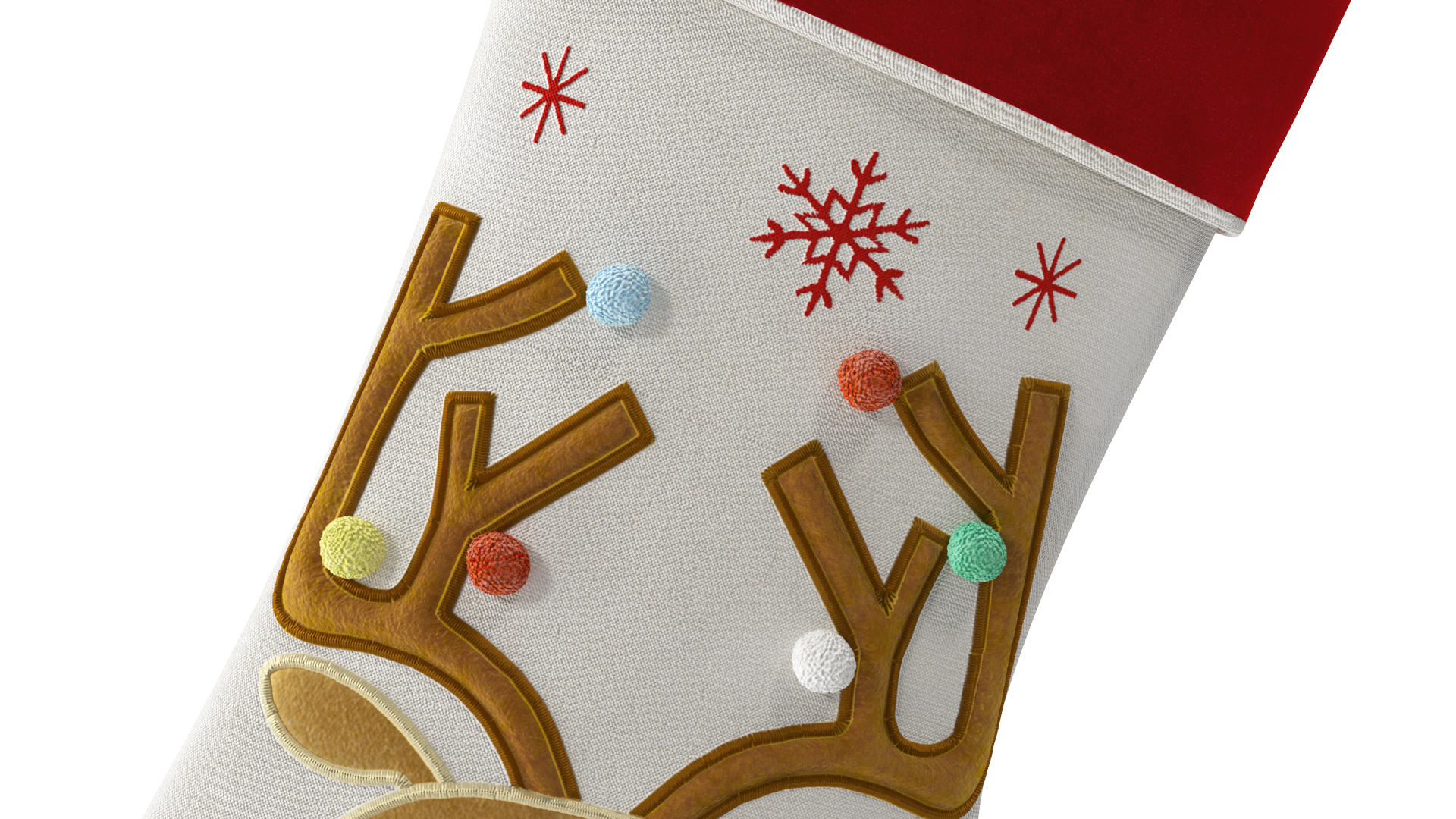 3D Christmas Stocking with Deer model