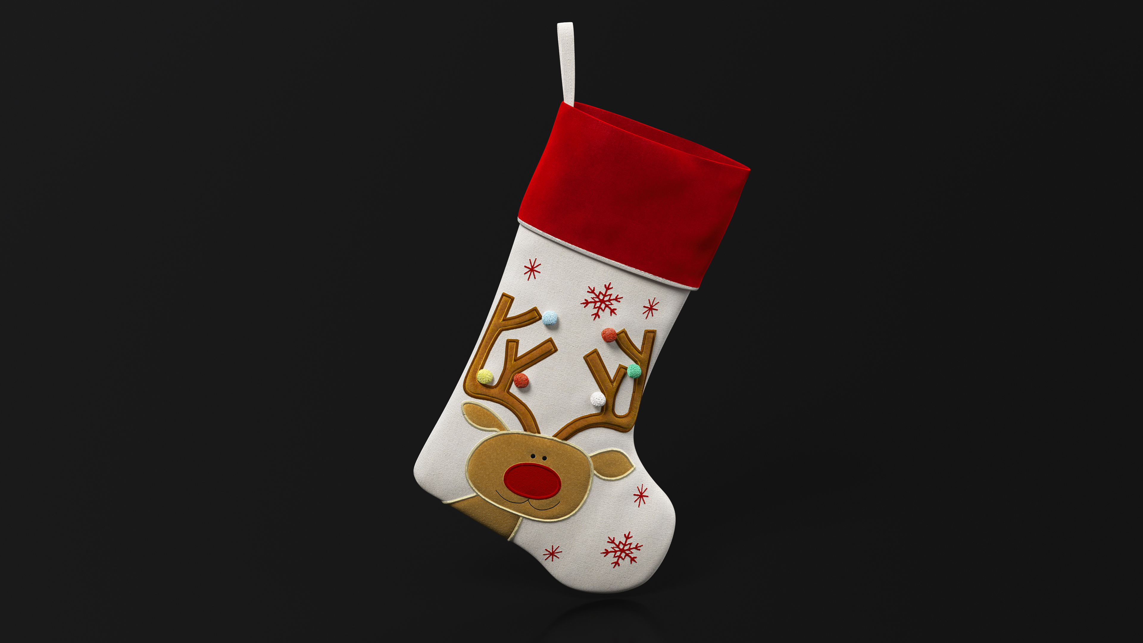 3D Christmas Stocking with Deer model