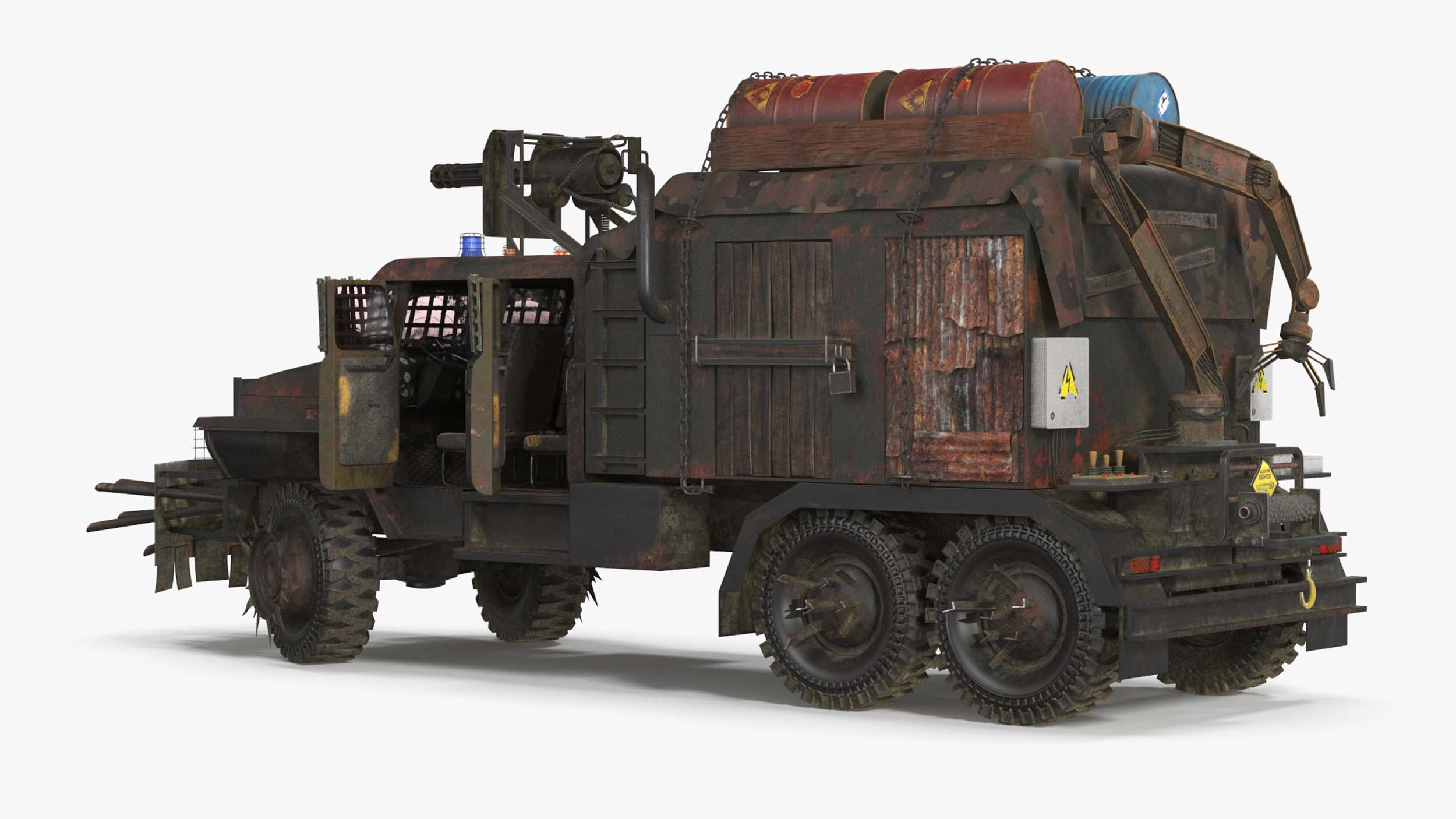 3D Apocalyptic Truck Rigged for Cinema 4D model