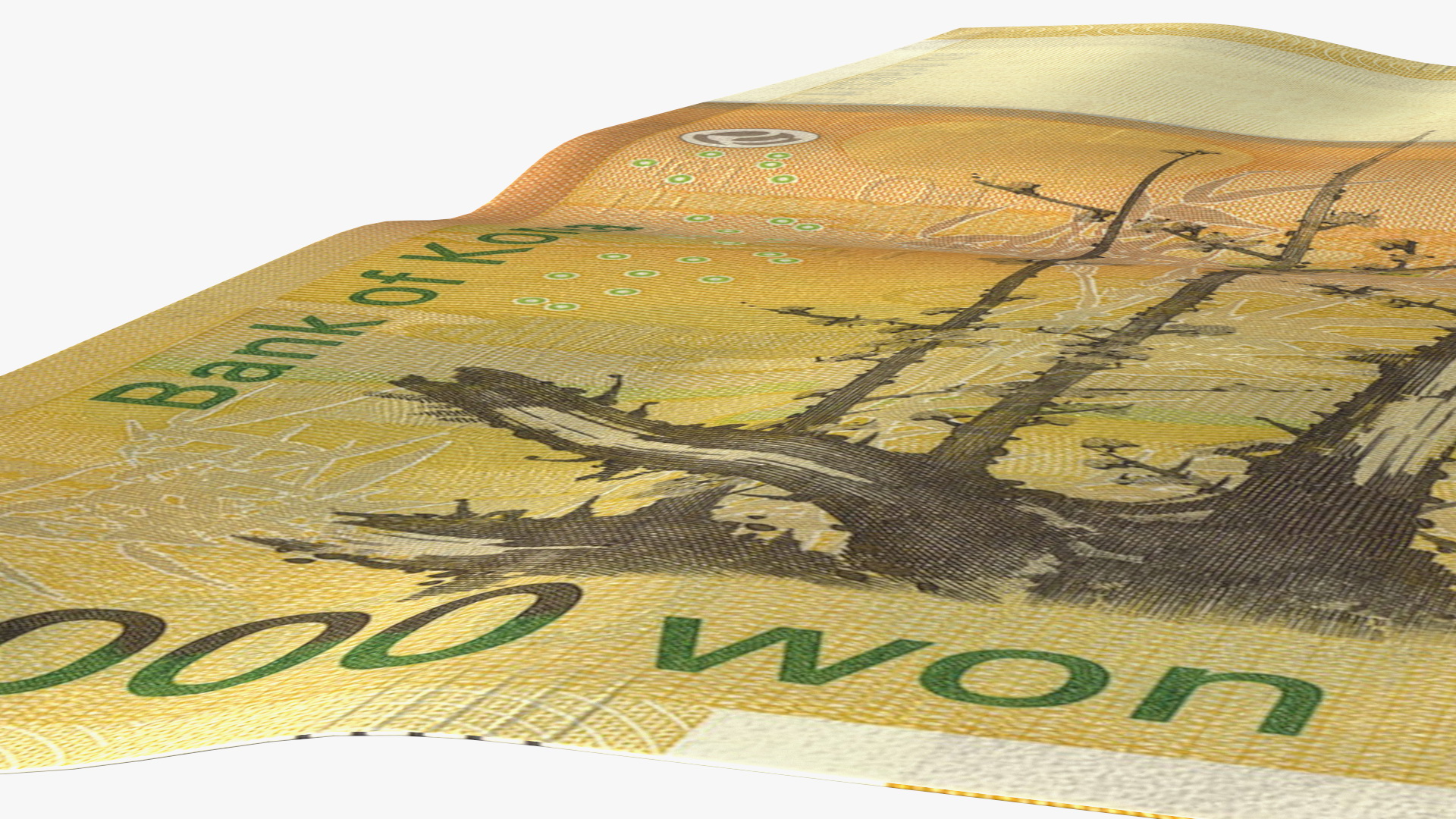 Korea Republic Won KRW 50000 Banknote 3D