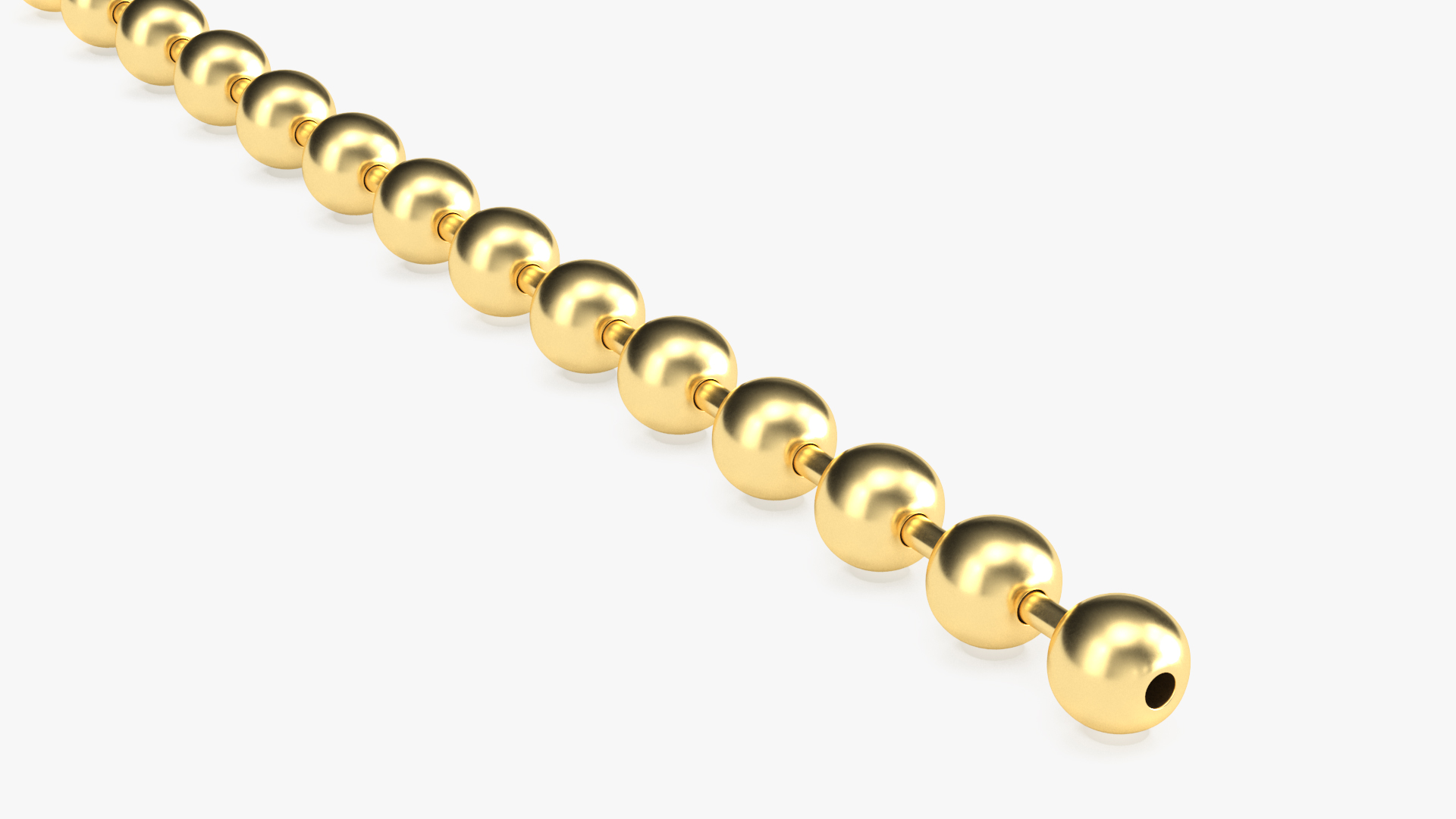 3D Bead Jewelry Chain Gold model