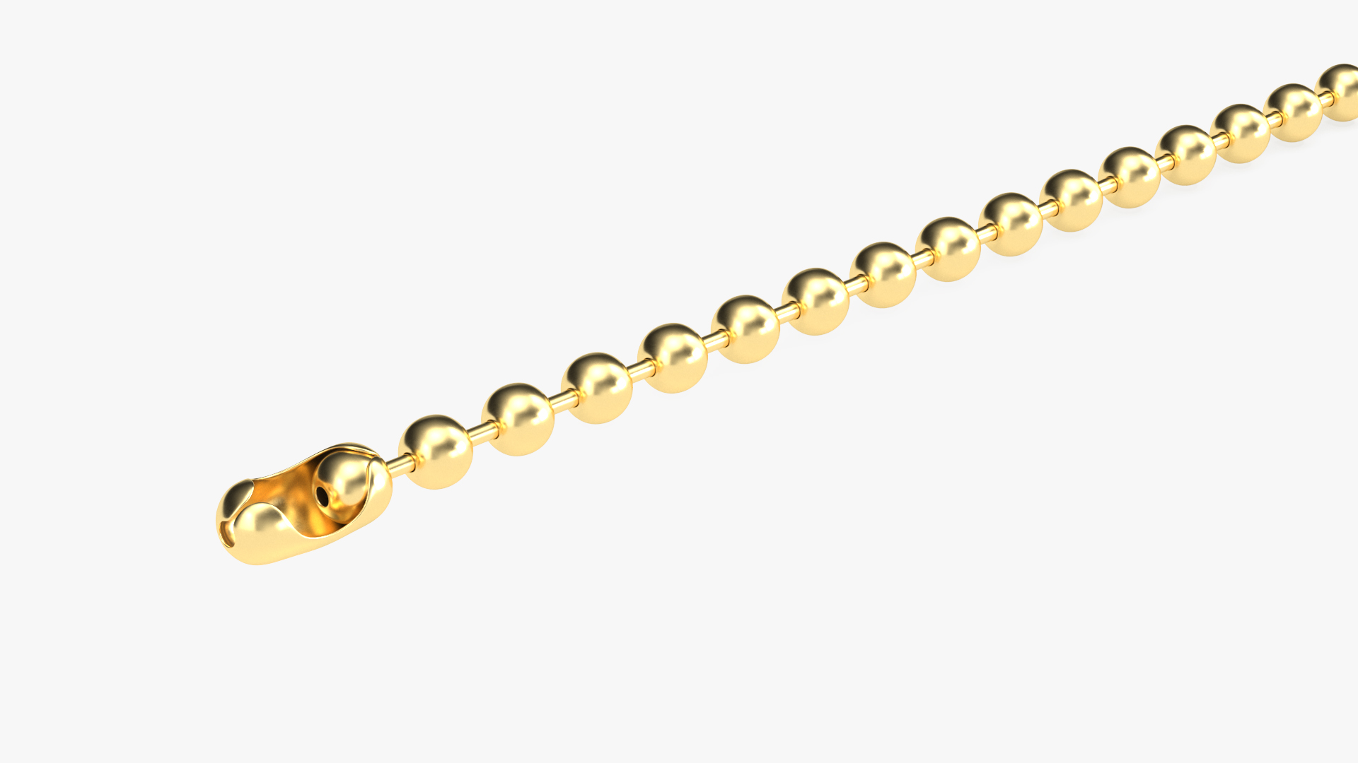 3D Bead Jewelry Chain Gold model