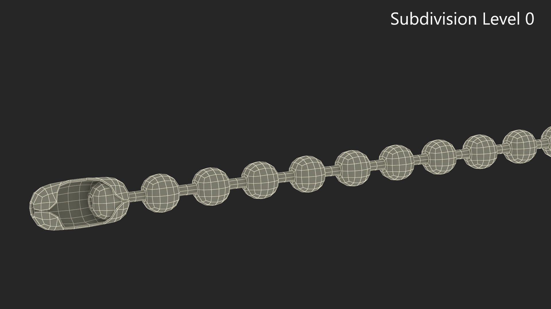 3D Bead Jewelry Chain Gold model