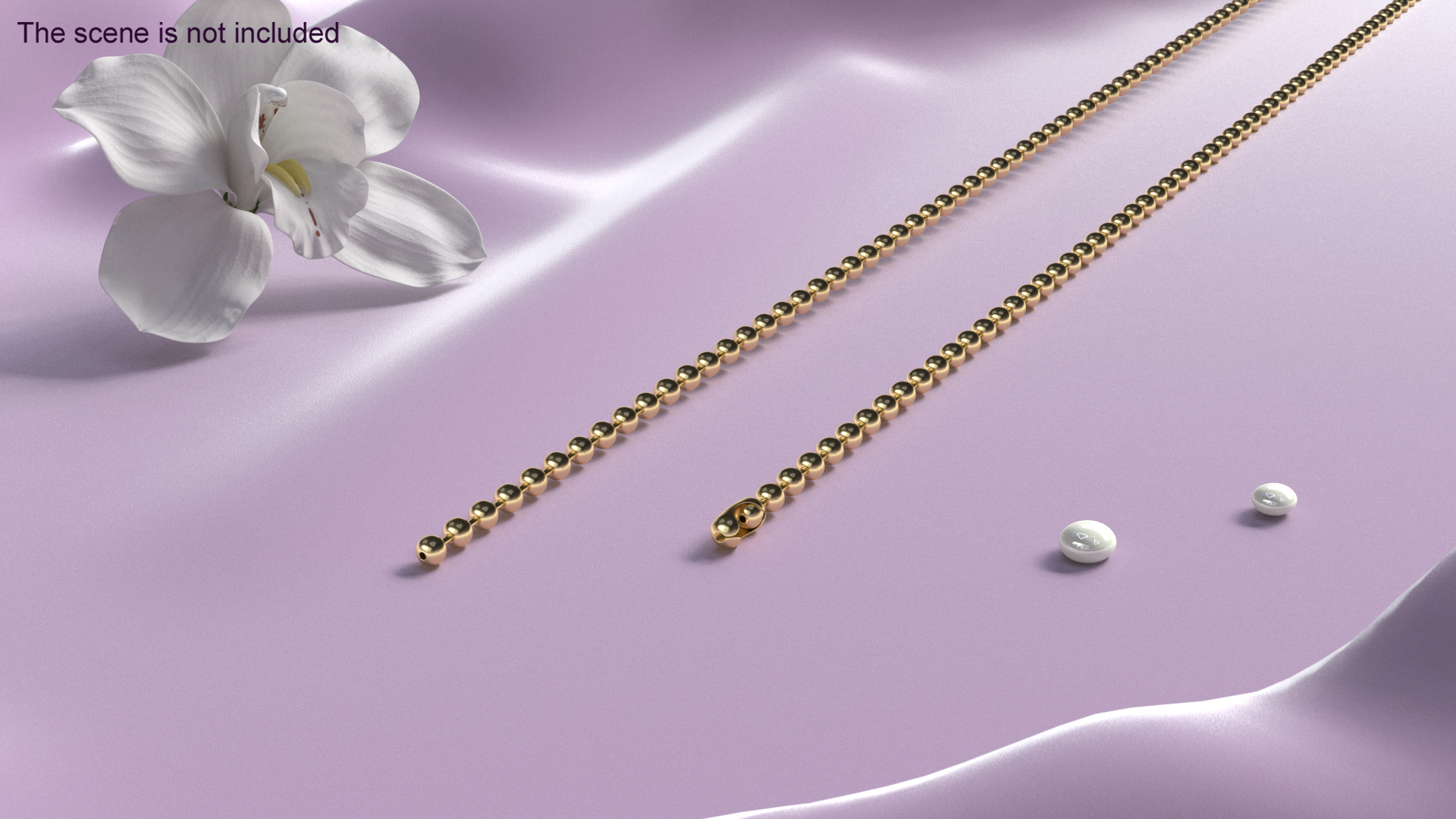 3D Bead Jewelry Chain Gold model