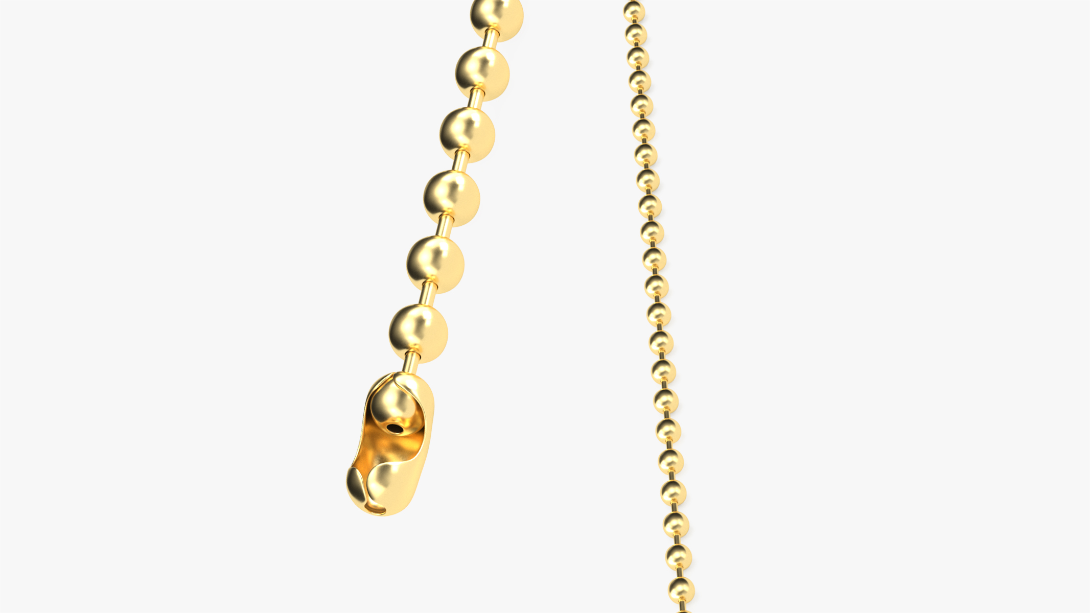 3D Bead Jewelry Chain Gold model