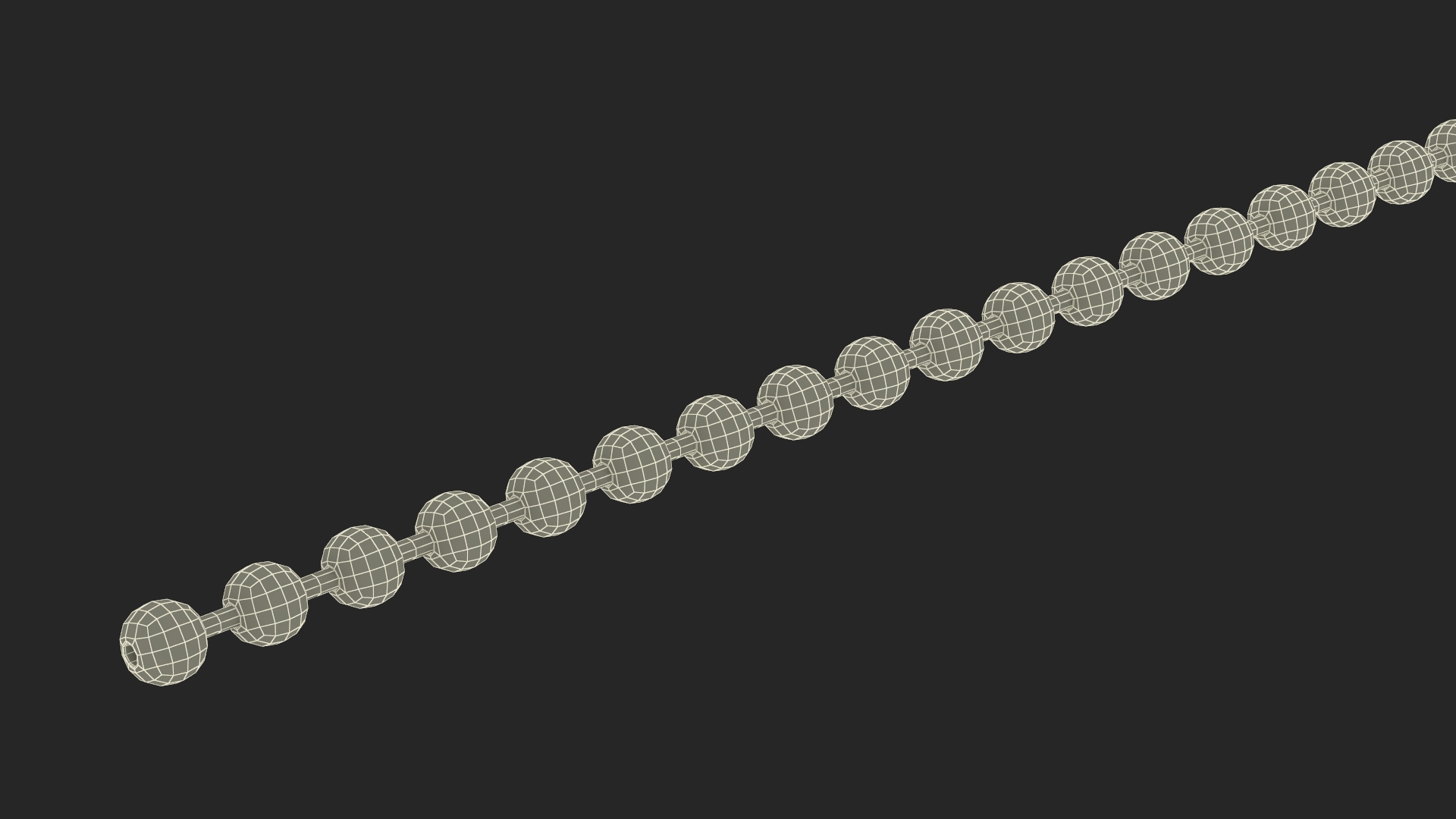 3D Bead Jewelry Chain Gold model