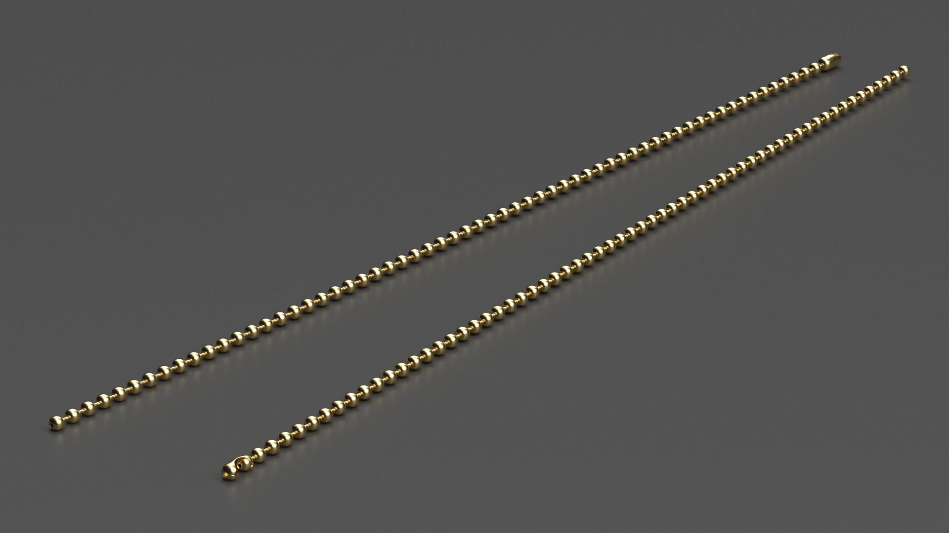 3D Bead Jewelry Chain Gold model