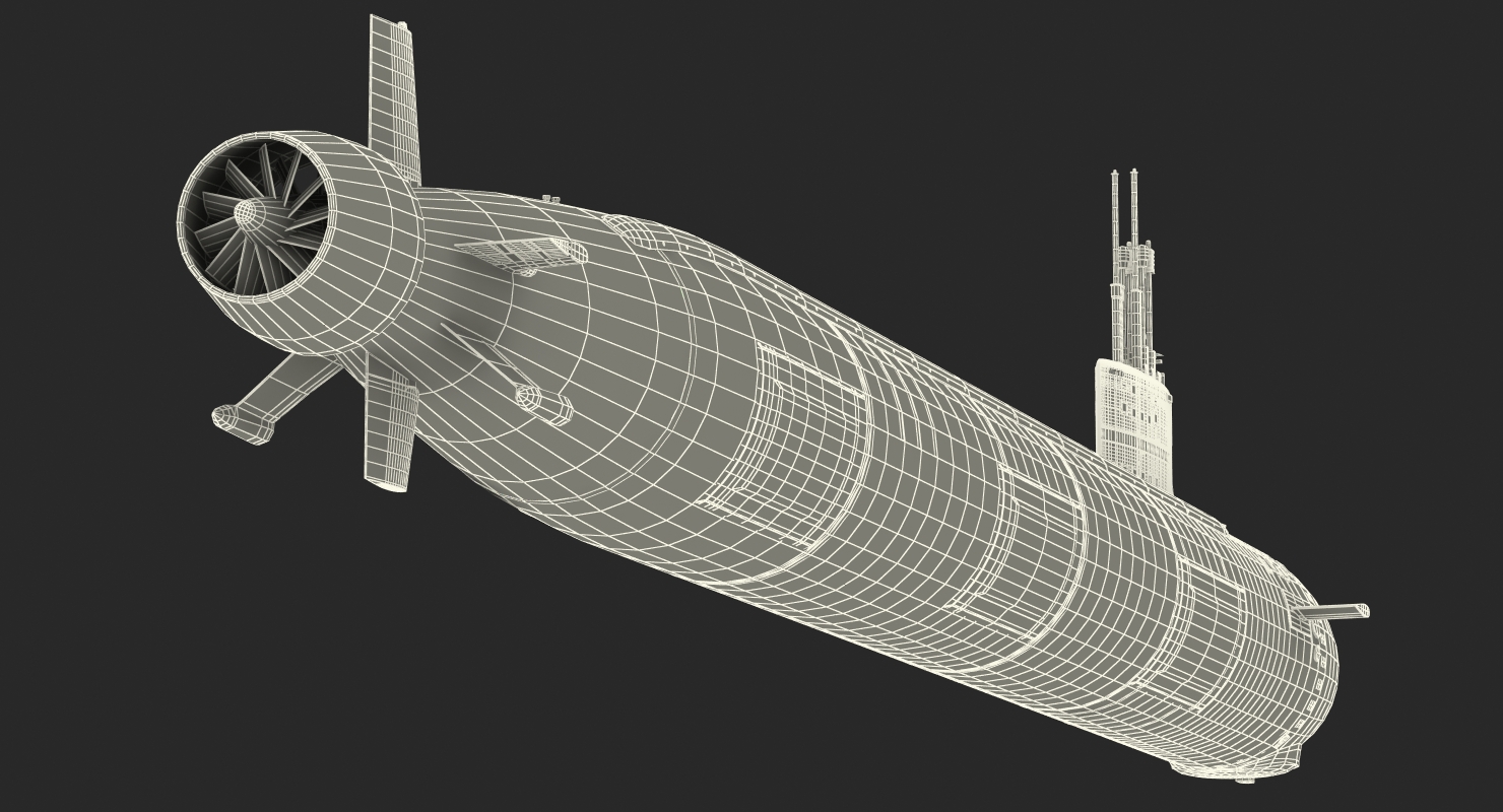 3D US Submarine Virginia SSN 774 Rigged