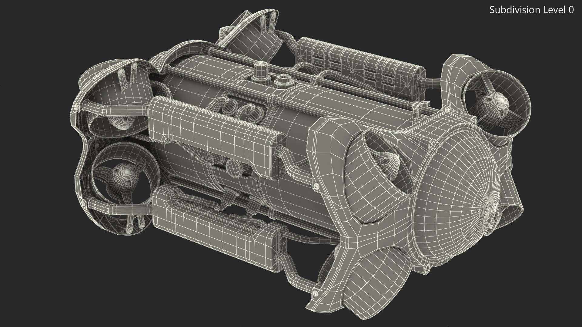 3D model Professional Underwater Drone Rigged for Maya