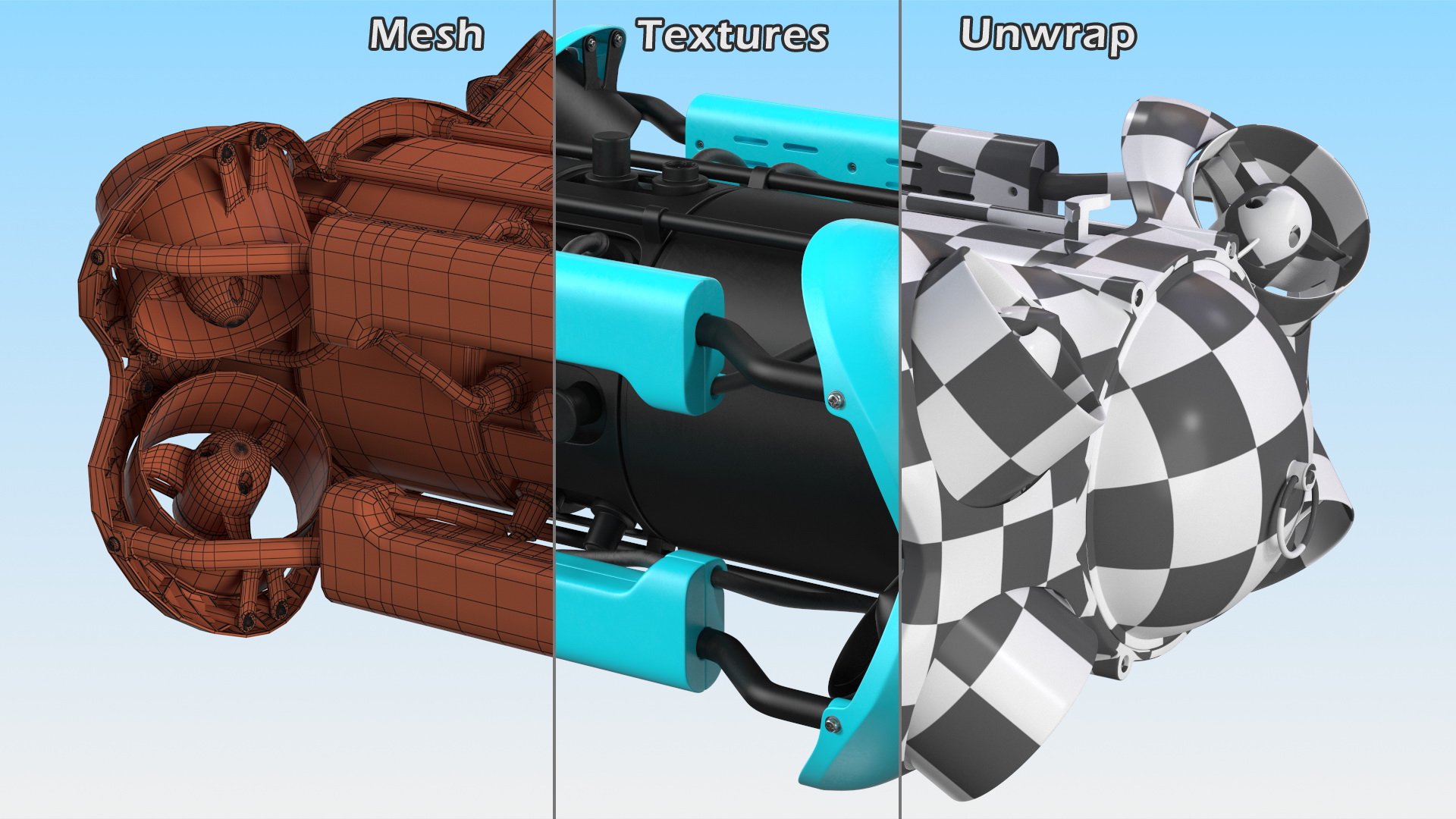 3D model Professional Underwater Drone Rigged for Maya
