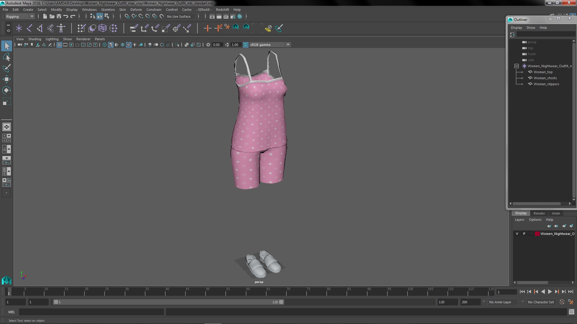 Women Nightwear Outfit 3D