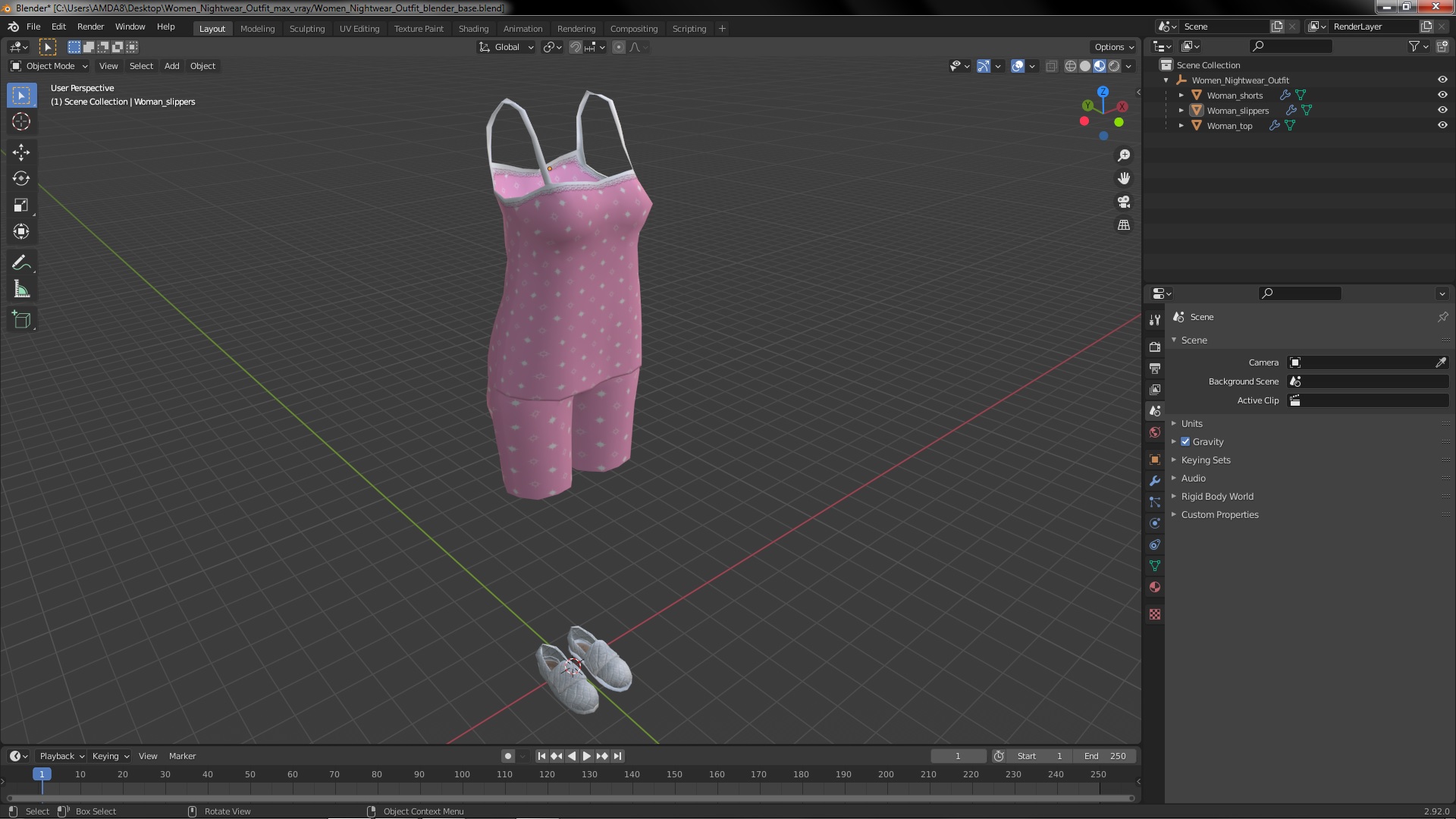Women Nightwear Outfit 3D