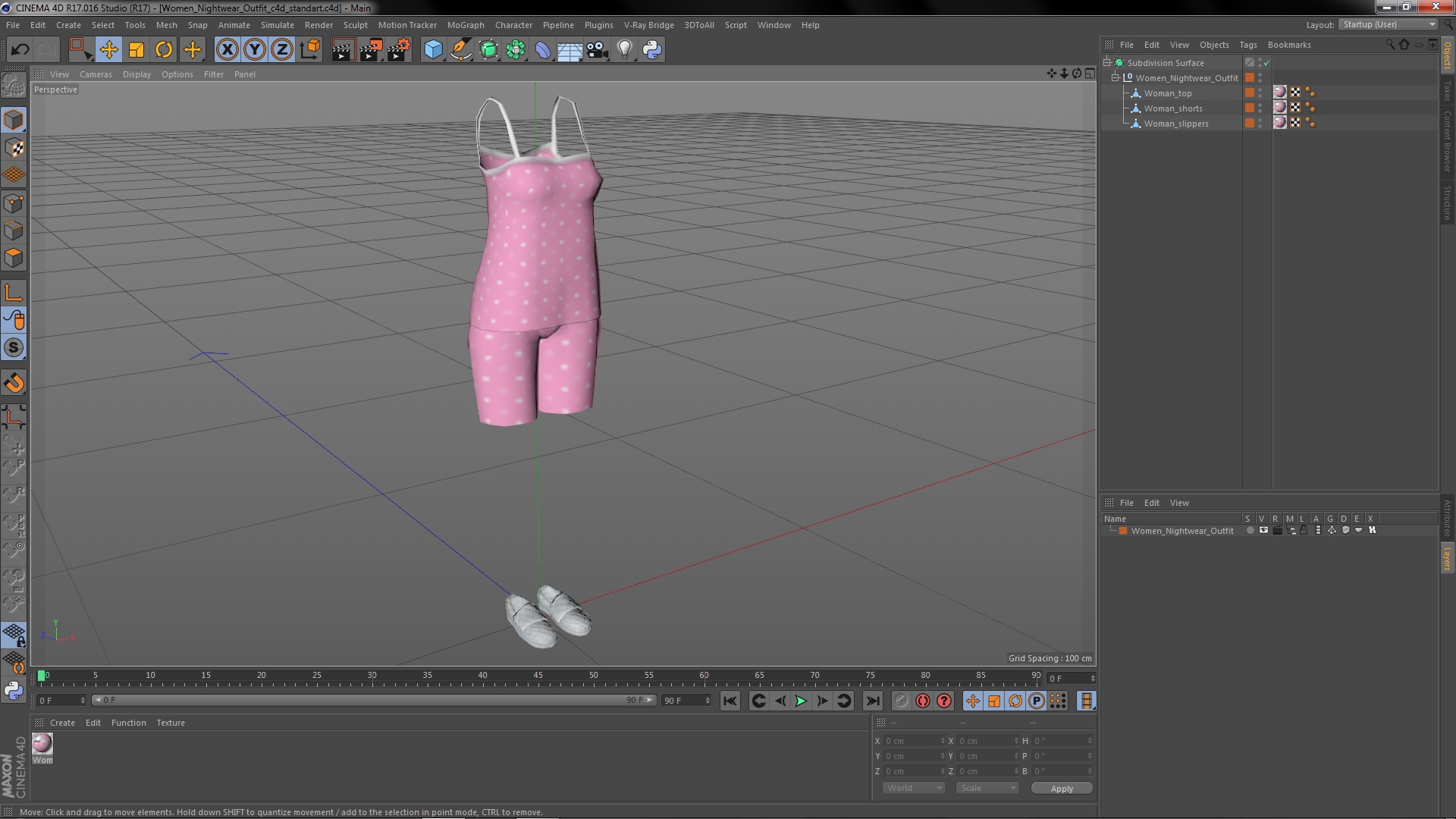 Women Nightwear Outfit 3D