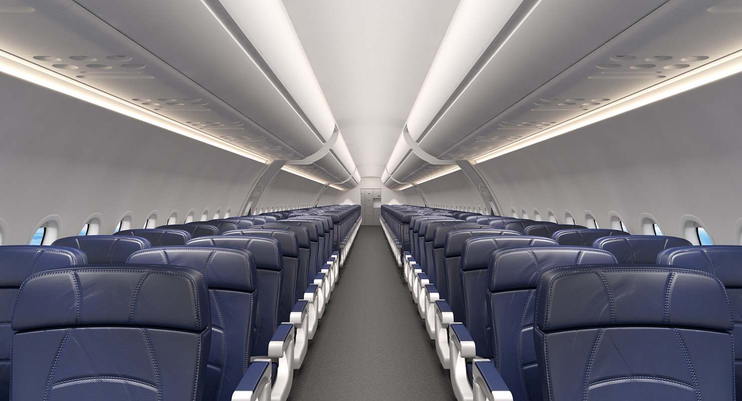 Airbus A321 Lufthansa with Interior Rigged 3D