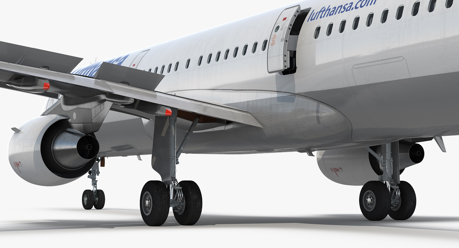 Airbus A321 Lufthansa with Interior Rigged 3D
