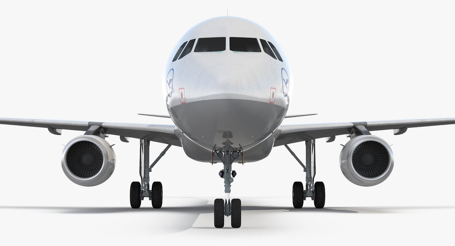Airbus A321 Lufthansa with Interior Rigged 3D
