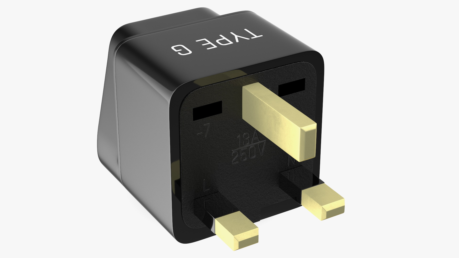 3D Electrical Plug Type G Adapter Black