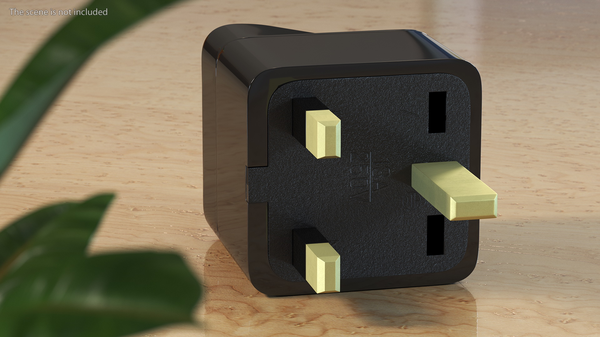 3D Electrical Plug Type G Adapter Black