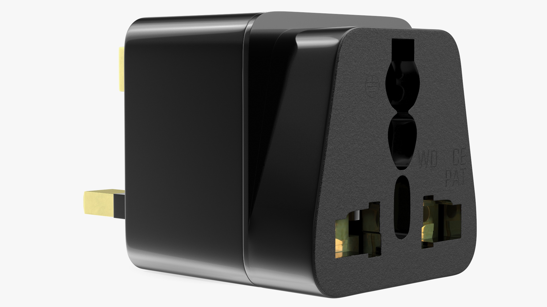 3D Electrical Plug Type G Adapter Black