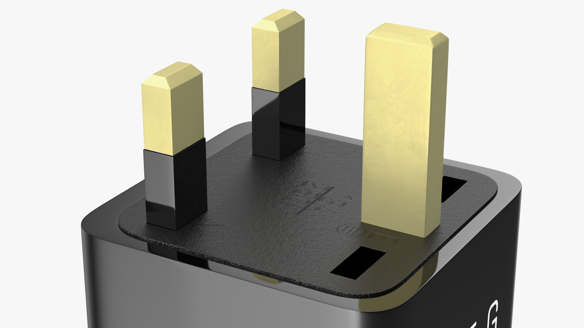 3D Electrical Plug Type G Adapter Black