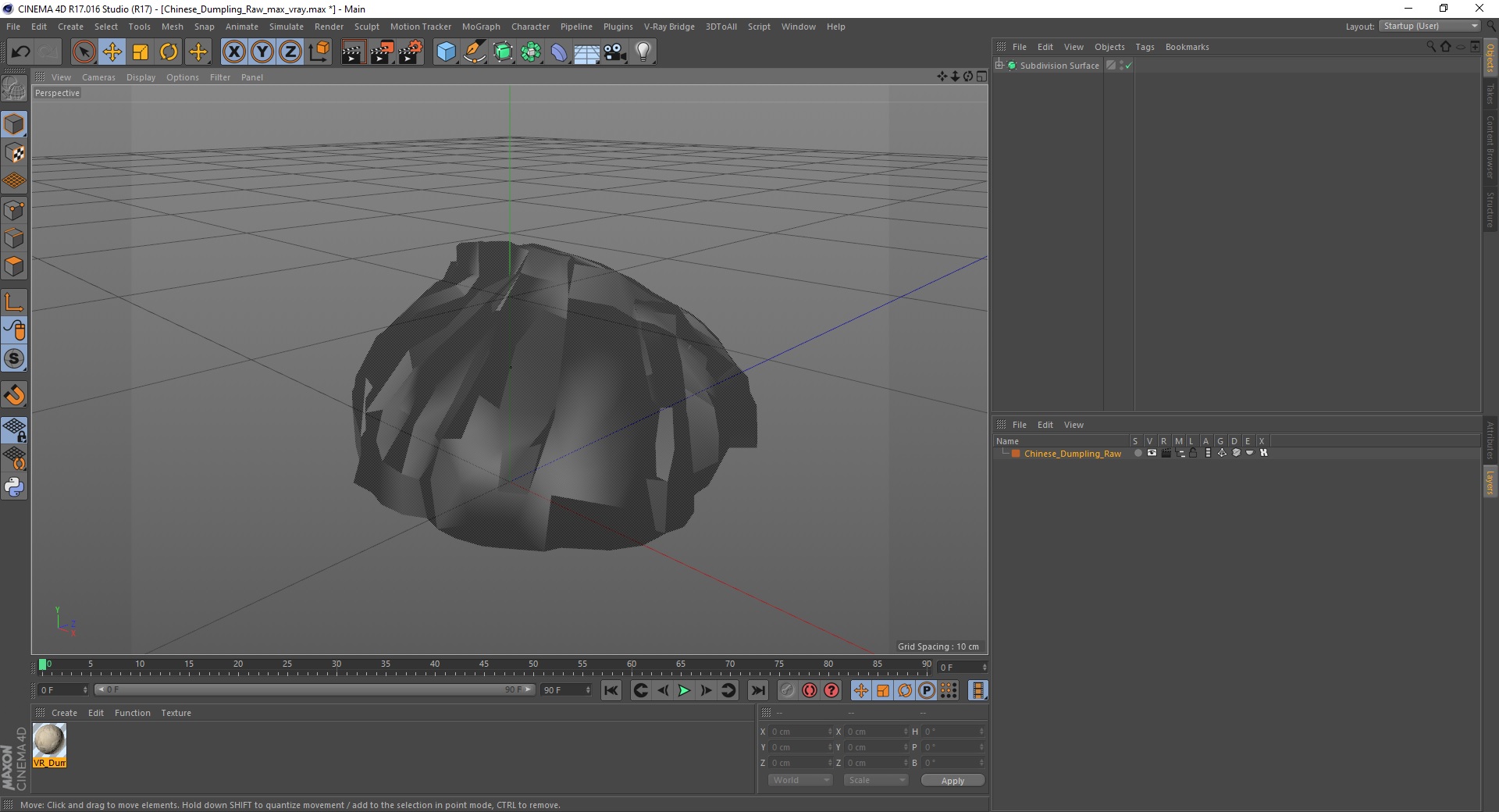 3D model Chinese Dumpling Raw