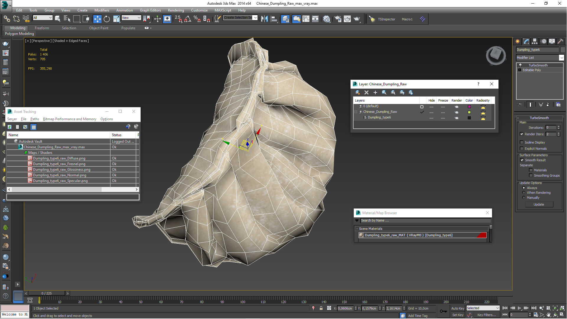 3D model Chinese Dumpling Raw