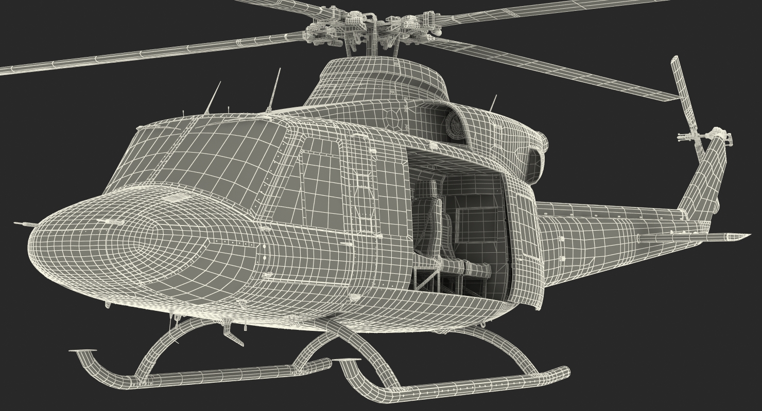 3D model Bell 412 Fire Department Helicopter