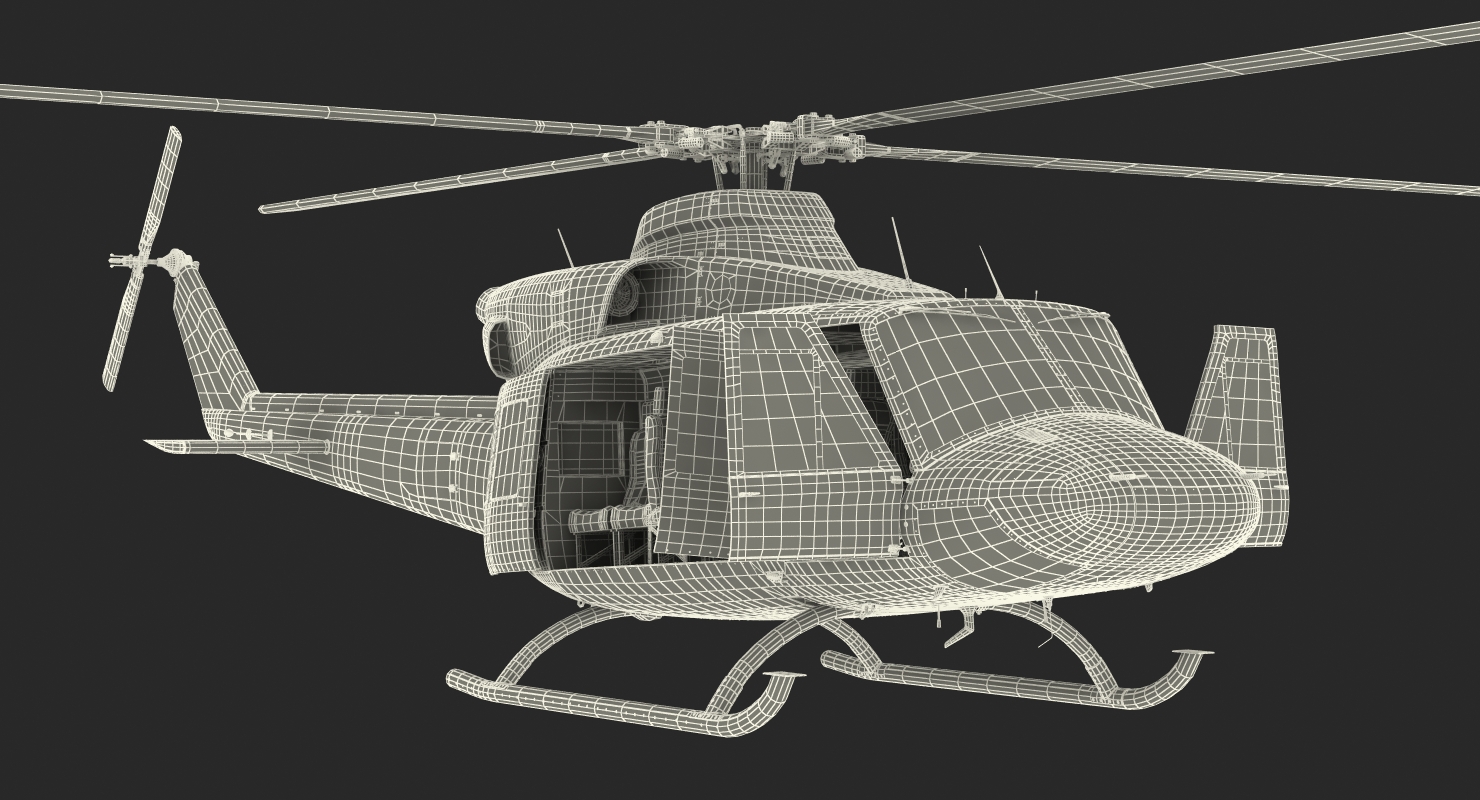 3D model Bell 412 Fire Department Helicopter
