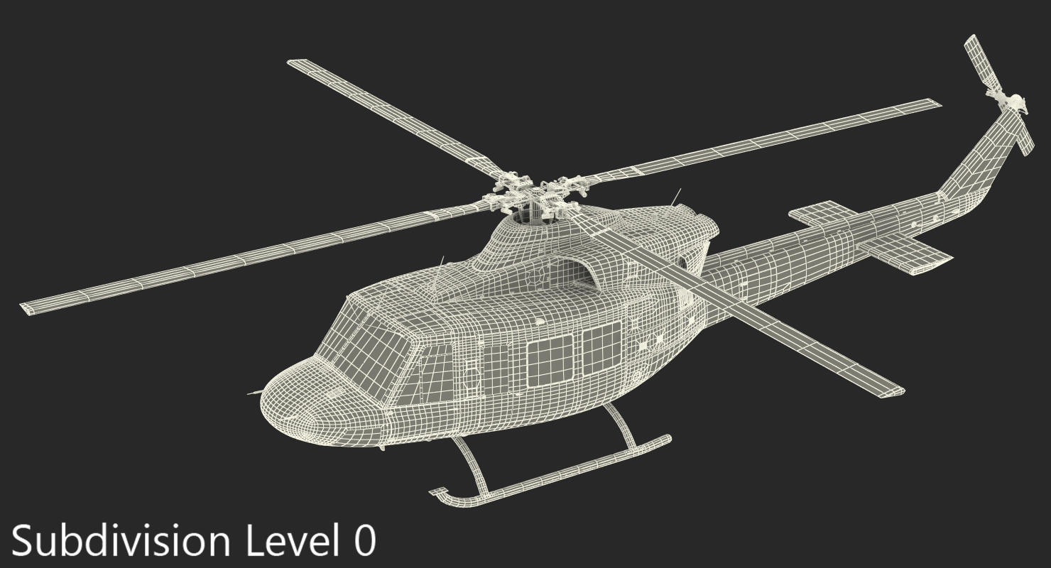 3D model Bell 412 Fire Department Helicopter