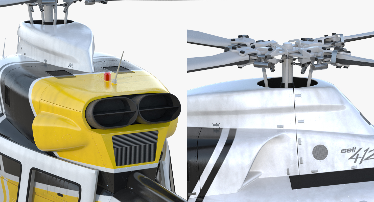 3D model Bell 412 Fire Department Helicopter