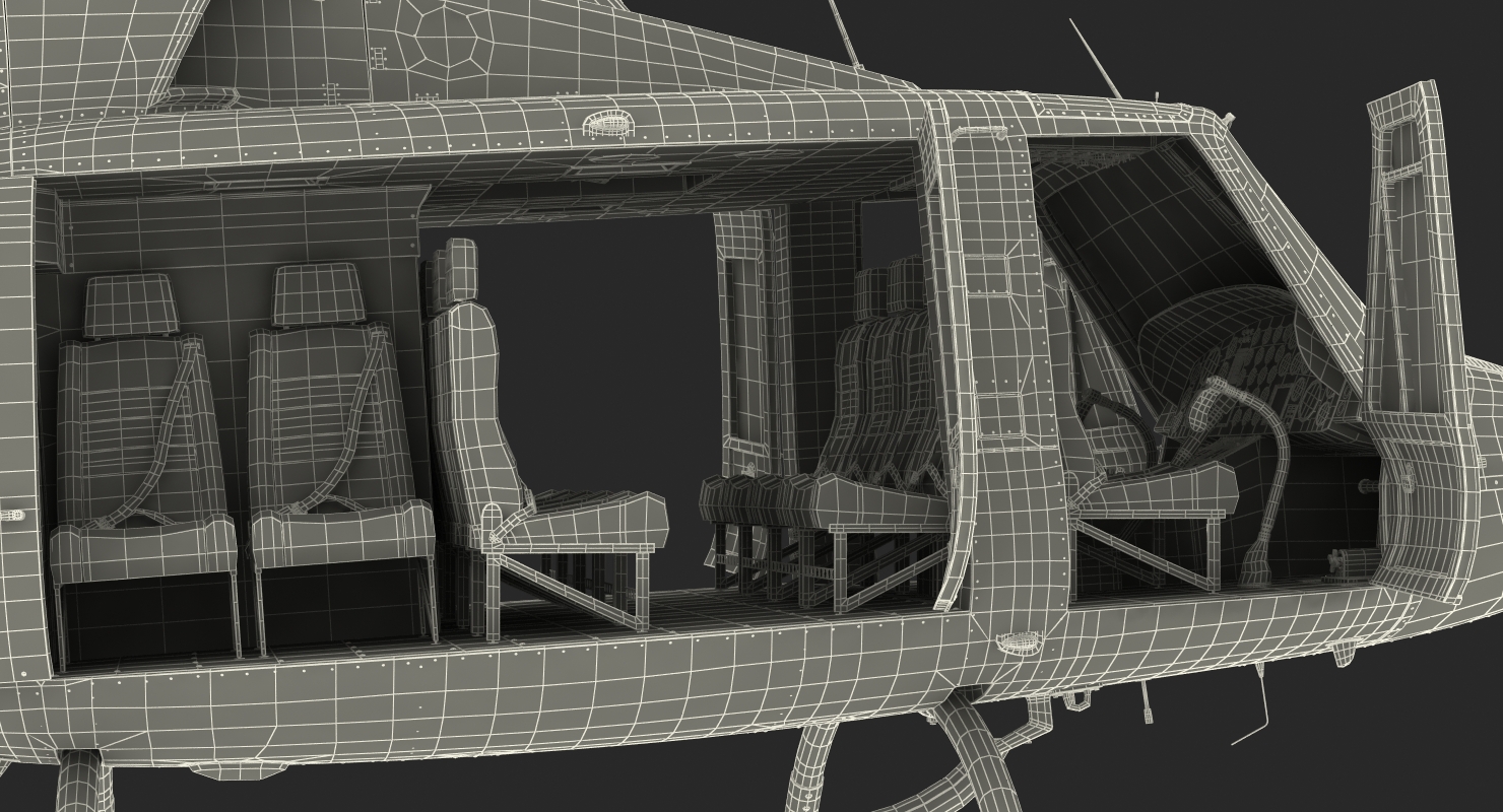 3D model Bell 412 Fire Department Helicopter
