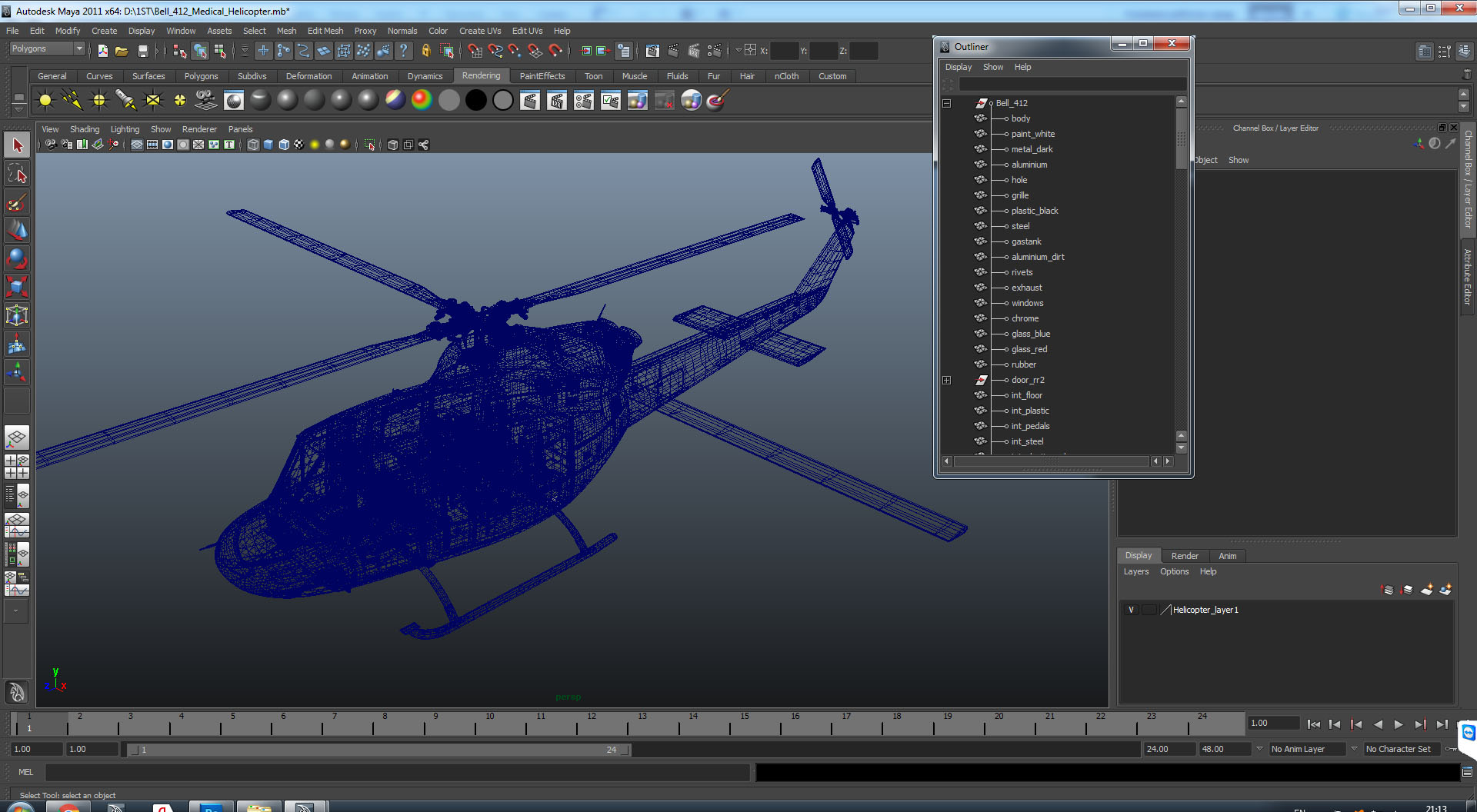 3D model Bell 412 Fire Department Helicopter